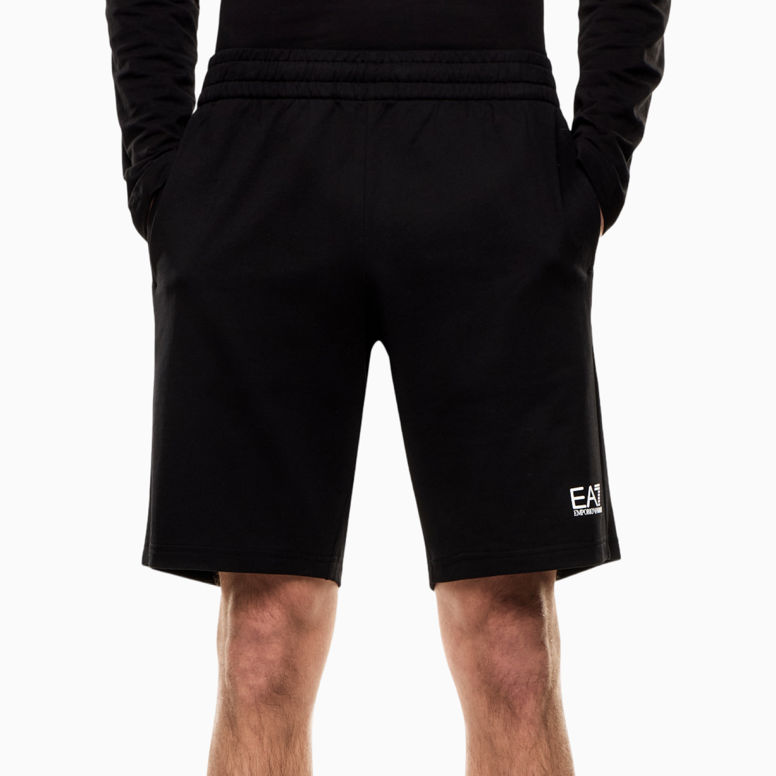 Мъжки черни къси панталони EA7 Emporio Armani Men Shorts 8NPS65 PJVRZ 1200 Front View