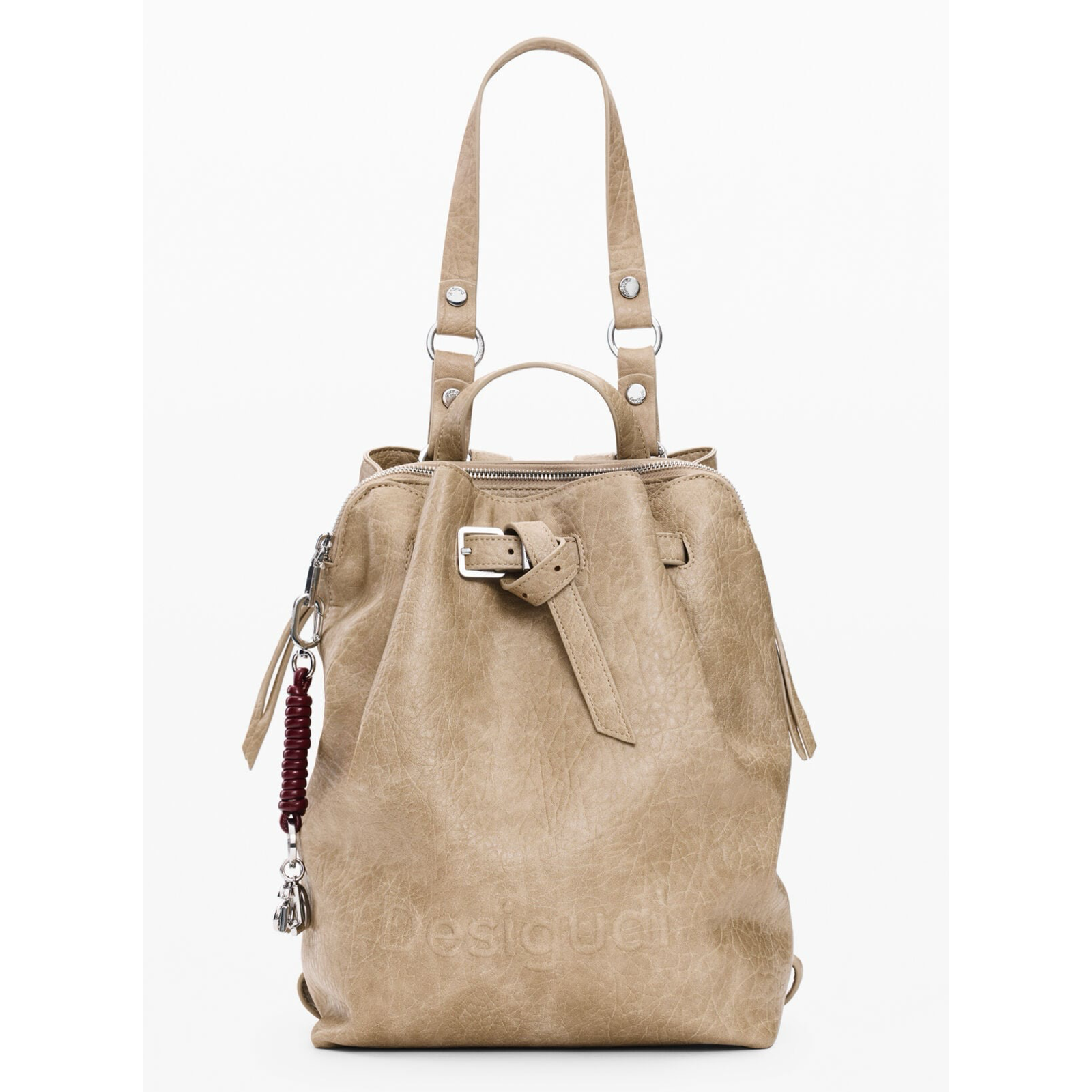 Дамска бежова раница Desigual Women Backpack 26WAKP15 1008 Front View