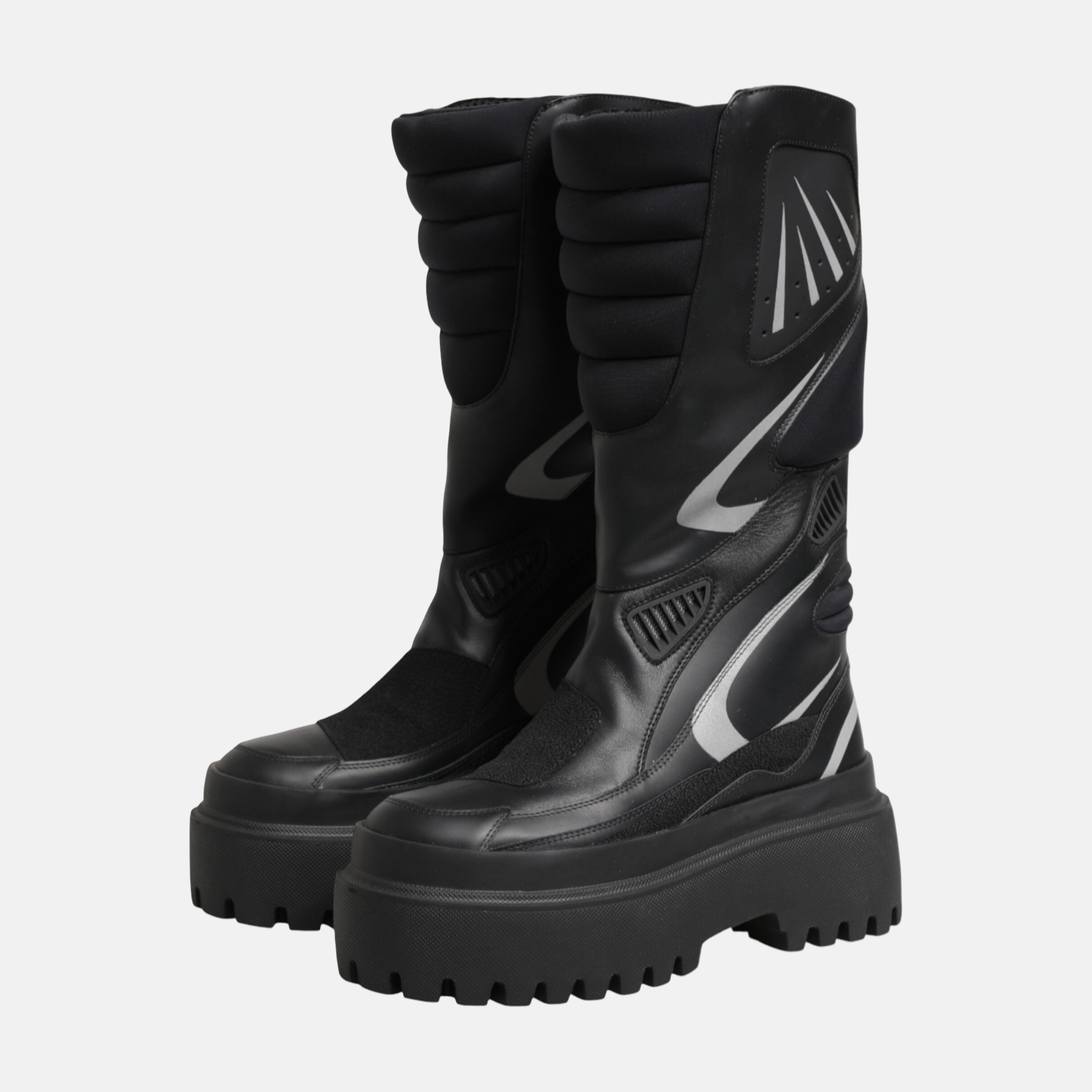 Dolce & Gabbana Leather Women Biker Boots Lateral View
