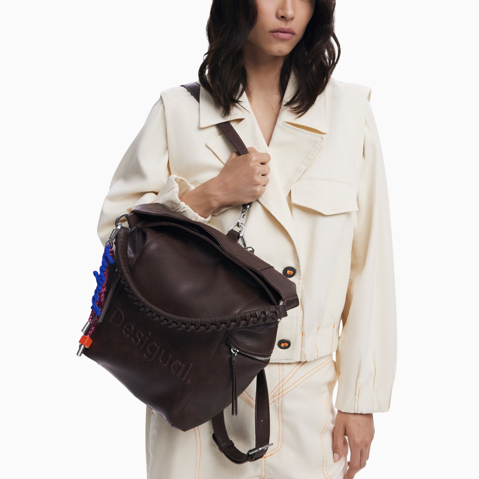 Дамска кафява чанта Desigual Women Bag 25WAKP29 Model View
