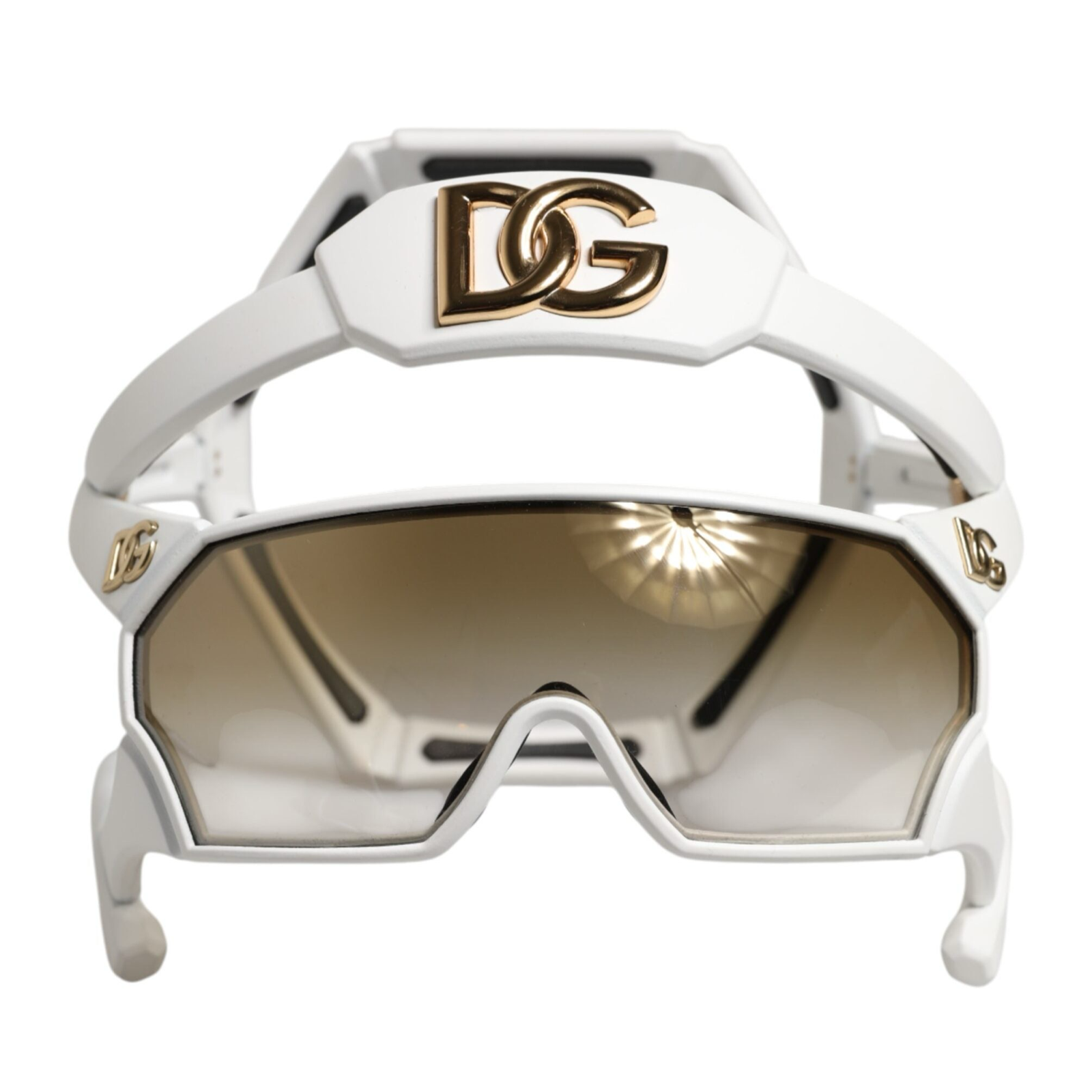 Dolce & Gabbana White Acetate Next Generation Mask Eyewear Sunglasses