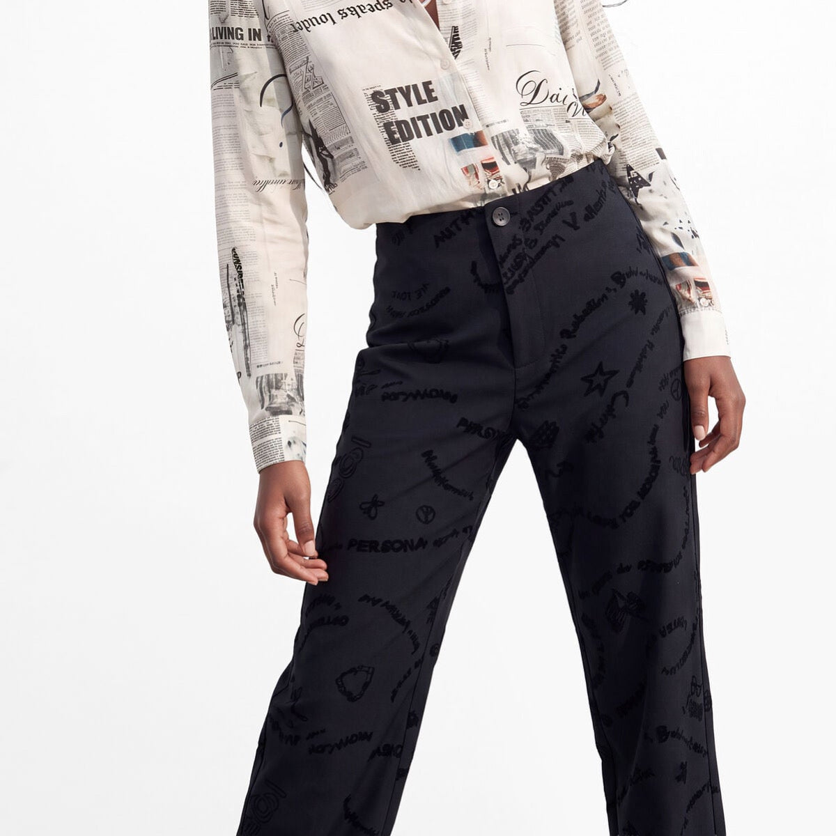 Дамски панталони Desigual women’s trousers 26WWPW12 2000 Close-up 