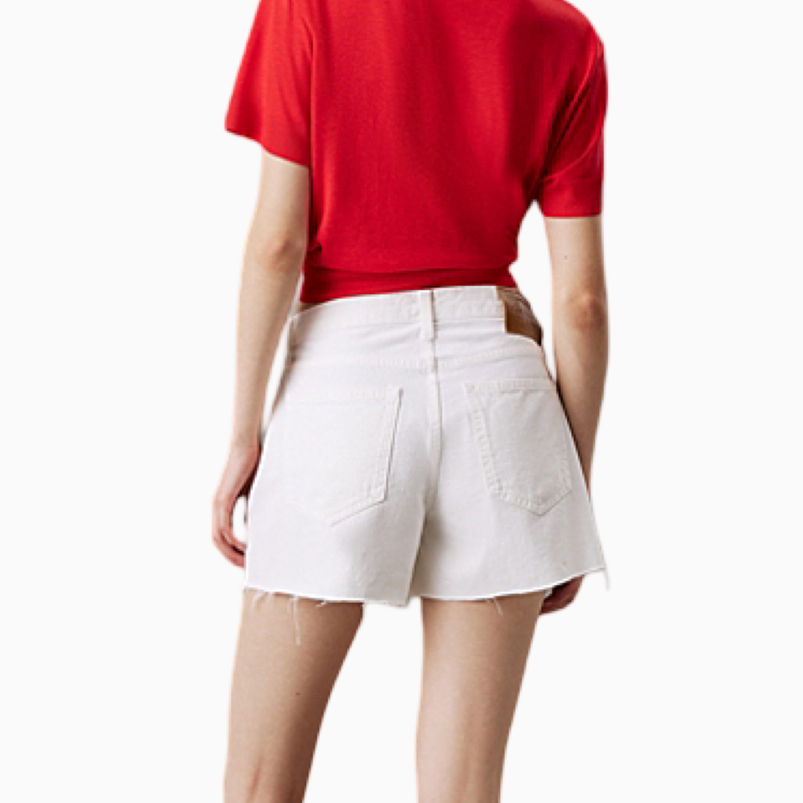 Дамски бели къси панталони Calvin Klein Jeans J20J225153 Back View