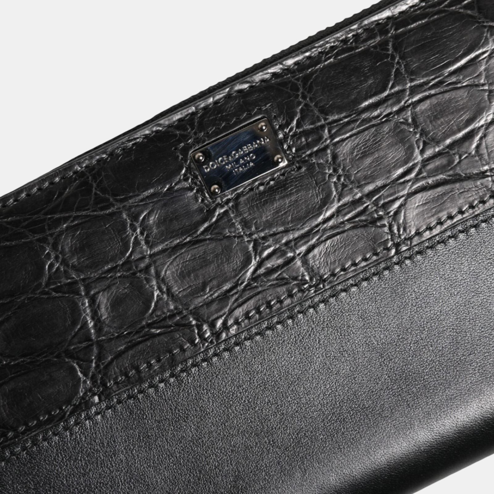 Dolce & Gabbana Logo Plaque Zip Around Continental Wallet BP1672 A2G19 8B956 Close-Up