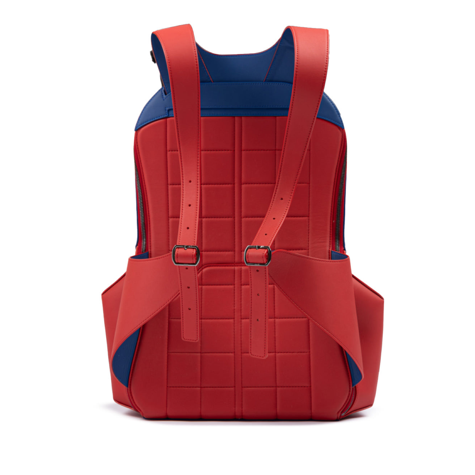 Ferrari Red Leather Technical Backpack Backc View