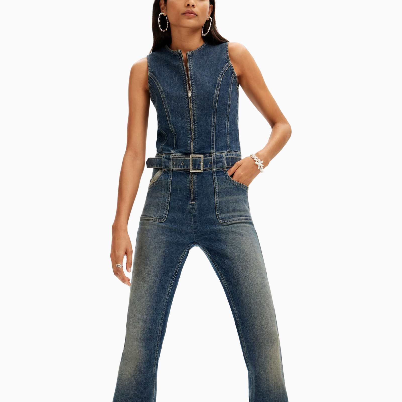 Дамски дънков гащеризон Desigual 25SWDD76