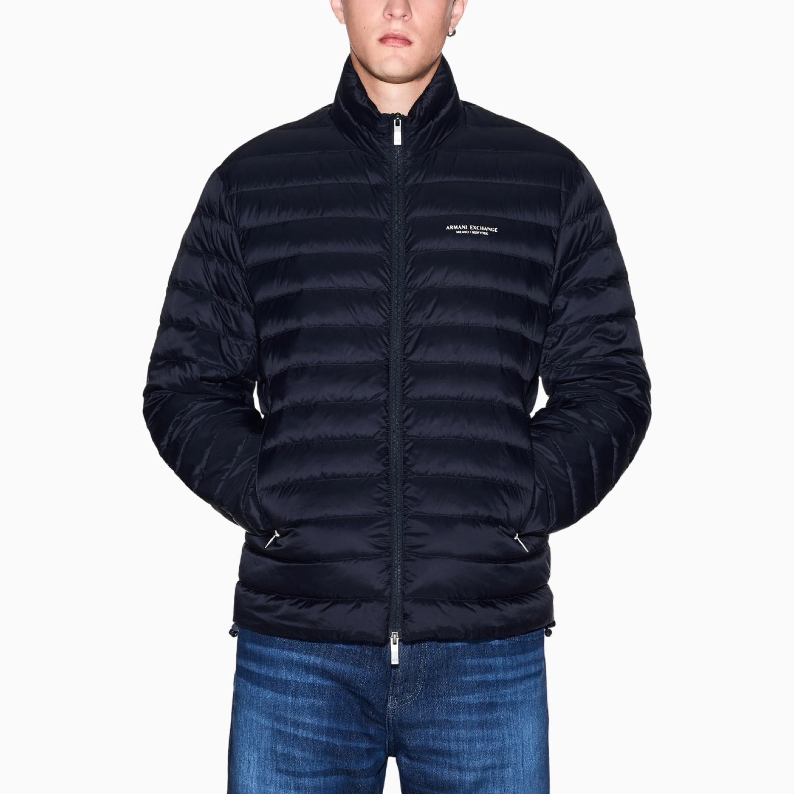 Мъжко тъмно синьо яке Armani Exchange Men Jacket XM001919 AF16927 Front View