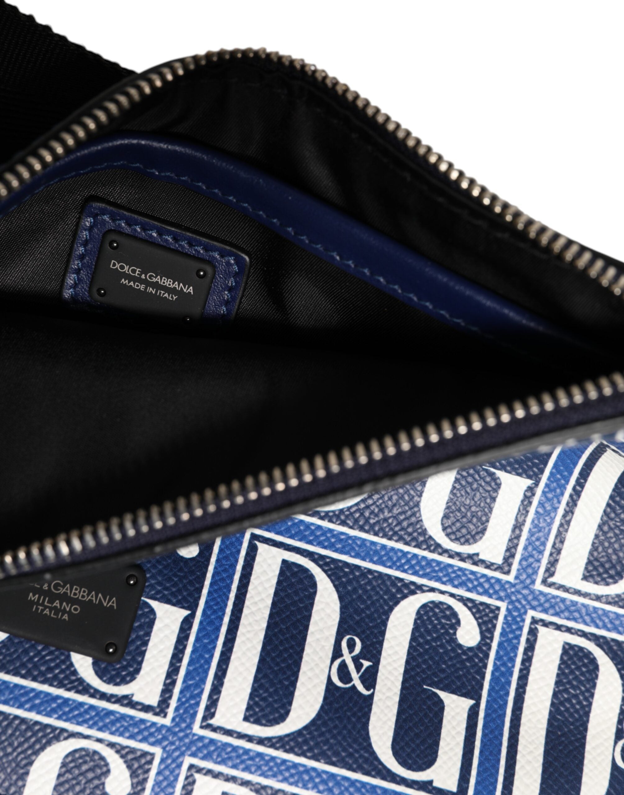 Мъжка чанта Men’s DG logo leather crossbody bag DOLCE & GABBANA BM1730 AA393 Blue and White