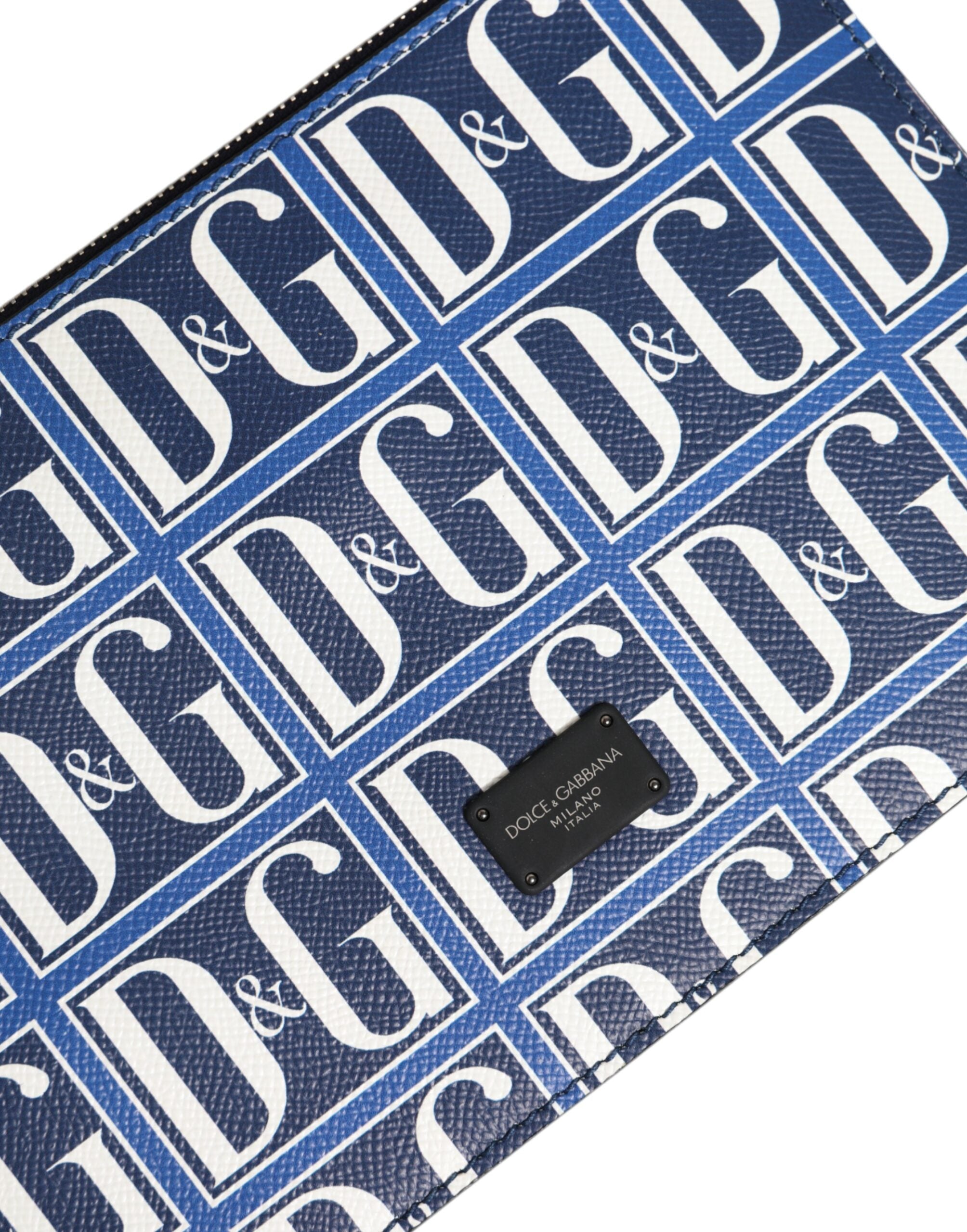 Мъжка чанта Men’s DG logo leather crossbody bag DOLCE & GABBANA BM1730 AA393 Blue and White