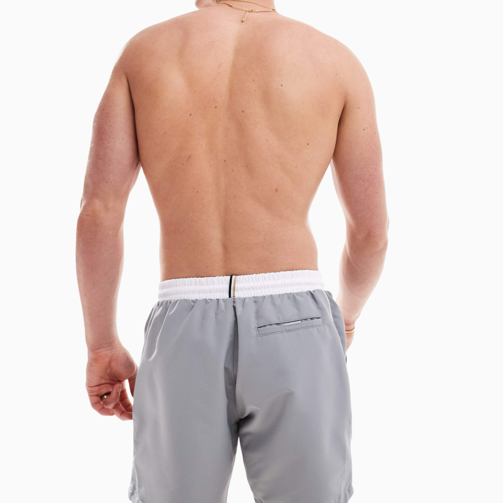 Мъжки сиви бански Boss 50514429 Back View