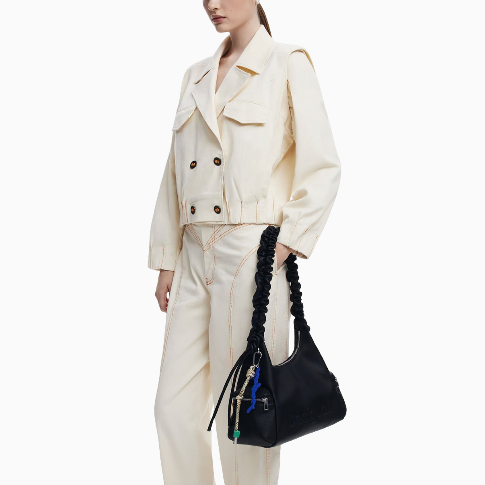 Дамска черна чанта Desigual Women Handbag 25WAXP98 Hand View