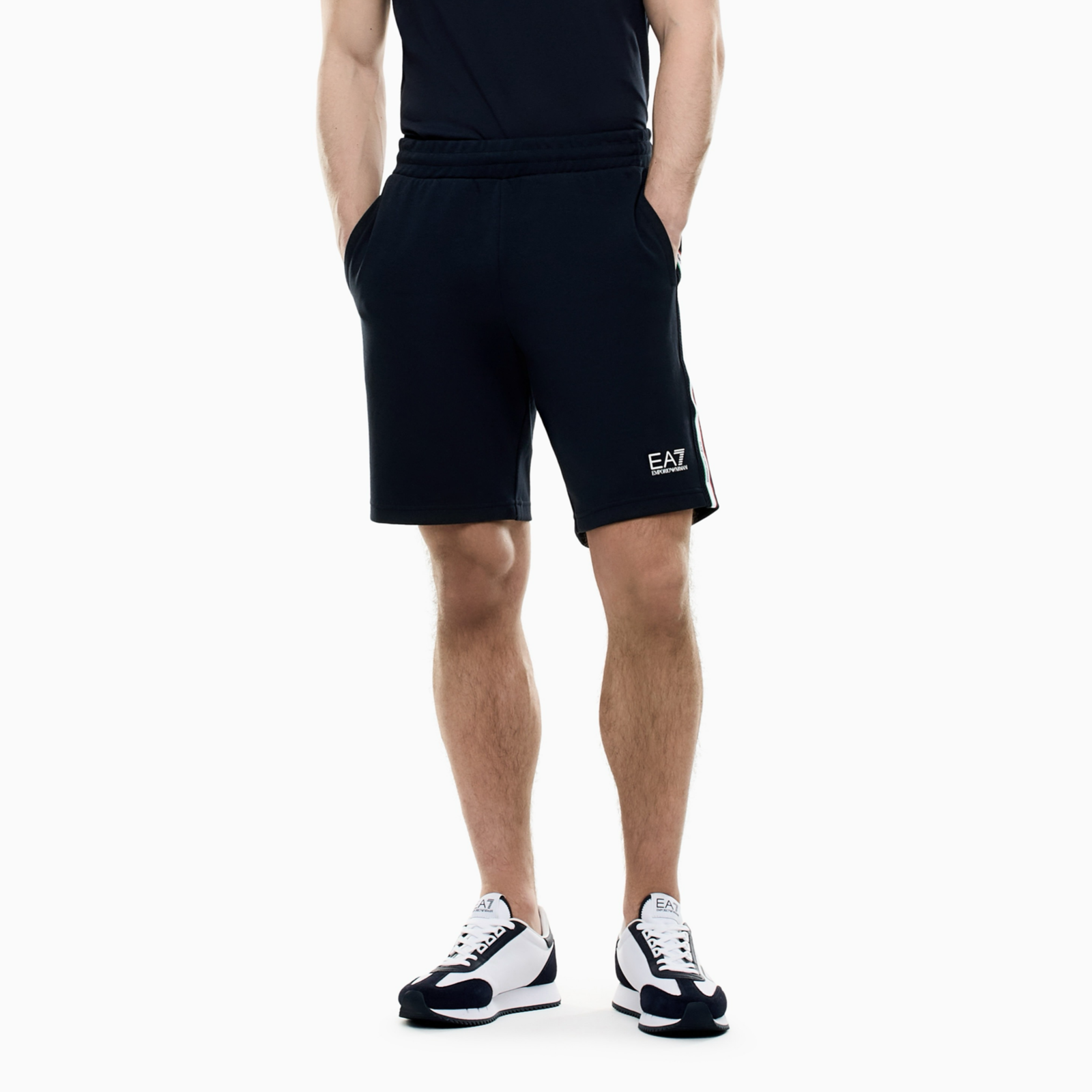 Мъжки сини къси панталони EA7 Emporio Armani Men Shorts 7M001865 AF12660 UB102 Front View