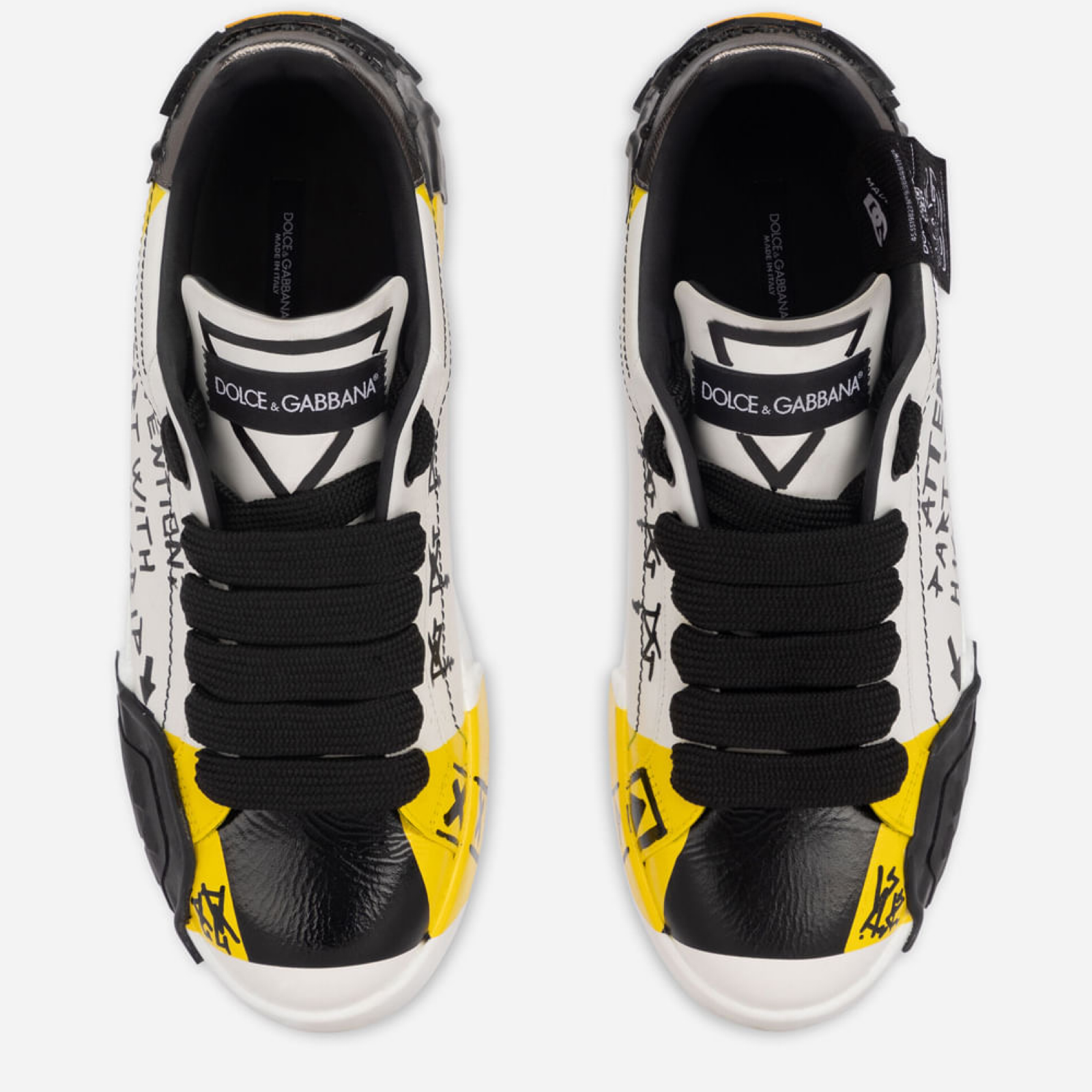 Dolce & Gabbana Portofino Graffiti Men Sneakers CS1761 AH450 8B441 Top Viee