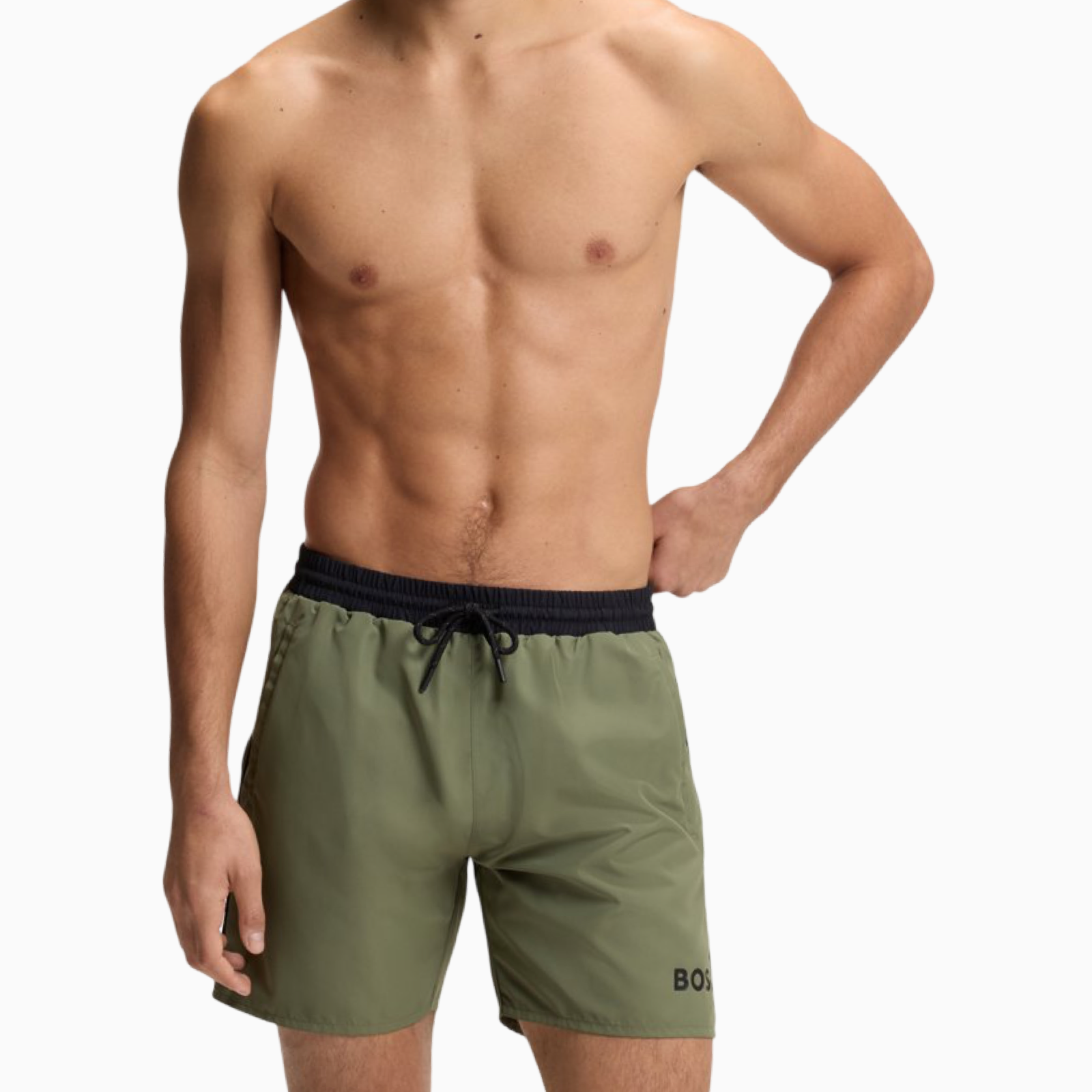 Мъжки зелени бански Boss Men Swimwear 50514429 Front View