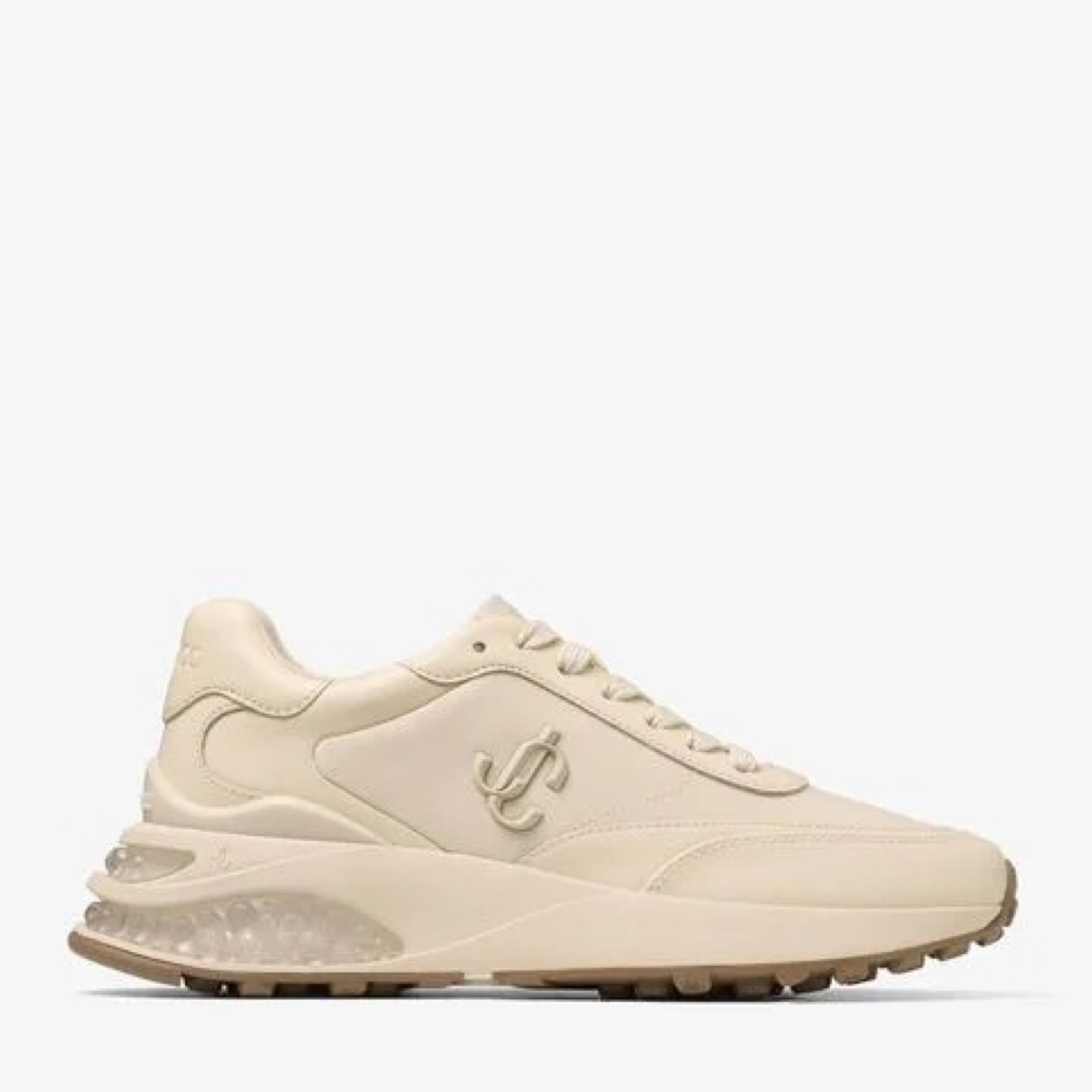 Jimmy Choo Memphis F Natural Sneakers MEMPHISLACEUPMOVZYECRUMIX Lateral View