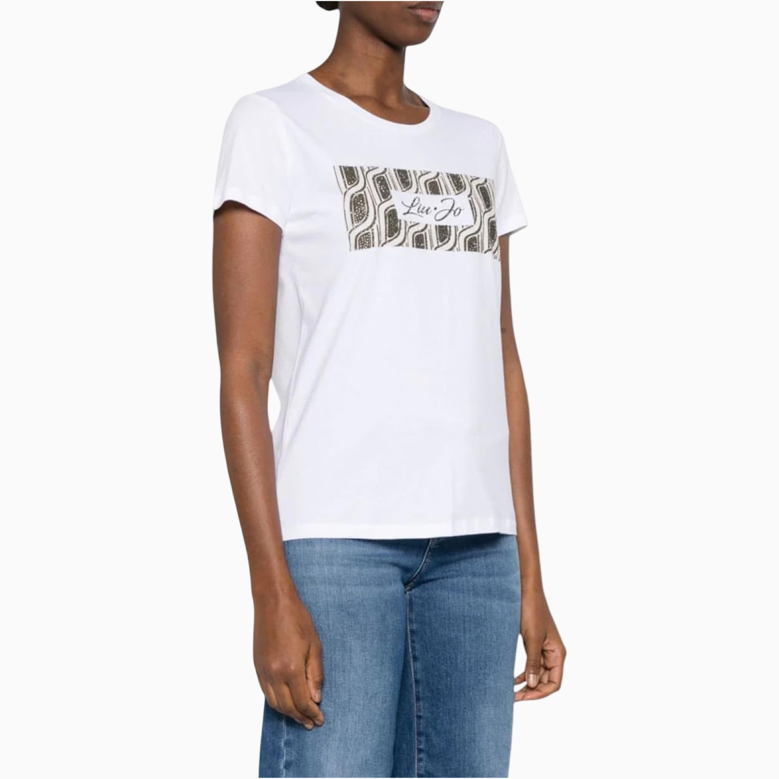 Дамска бяла тениска Liu Jo Women T-shirt WA5240 JS923 M9615 Side View