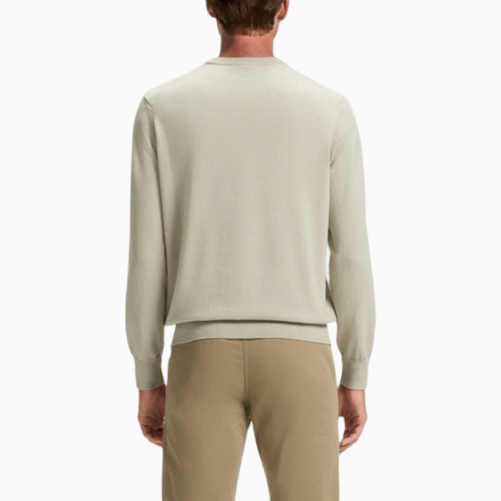 Мъжки бежов пуловер Boss Men Sweater 50527583 271 Back View