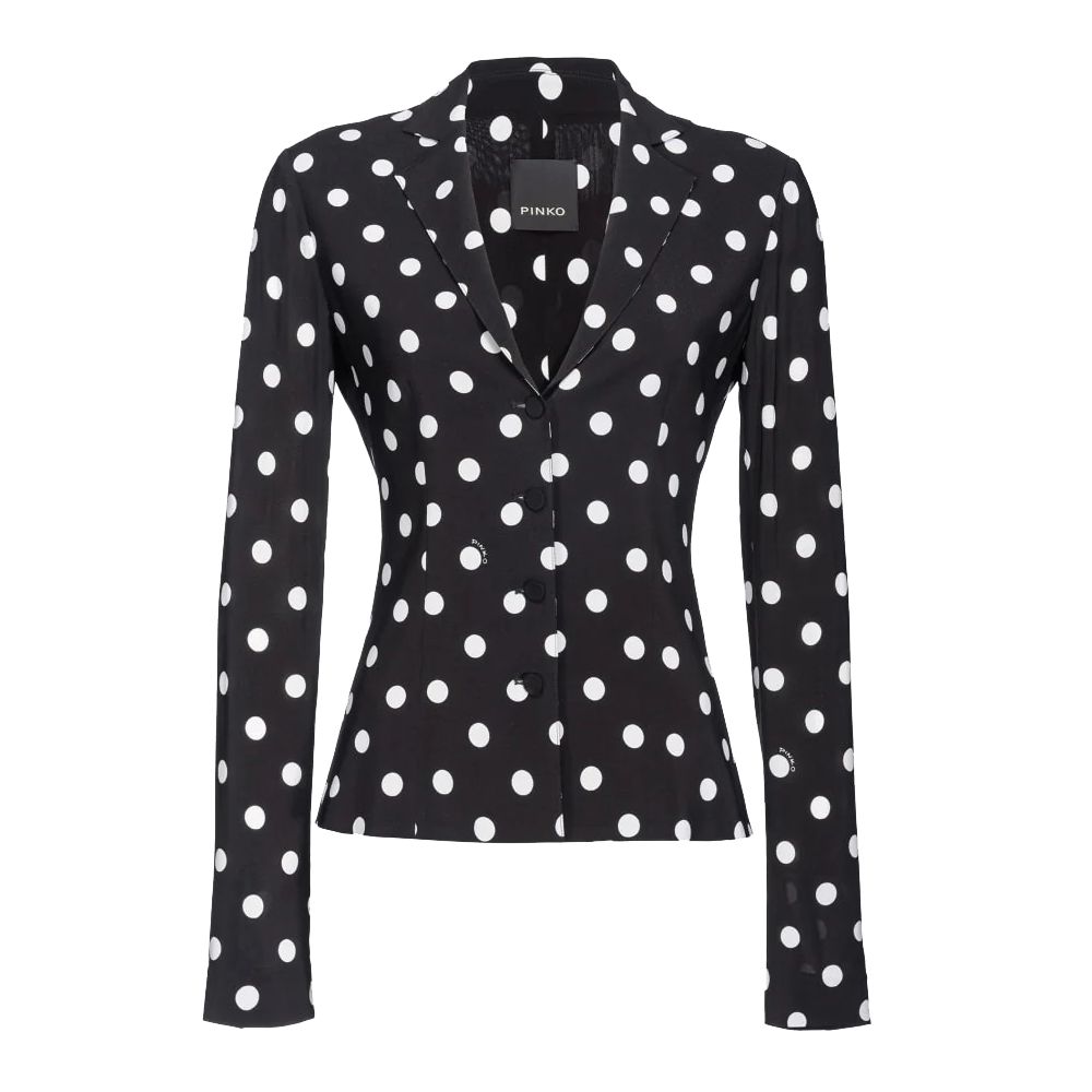 Дамско сако от вискоза в черно на бели точки Women’s viscose blazer PINKO 102070A133ZZ2 Black with white dots