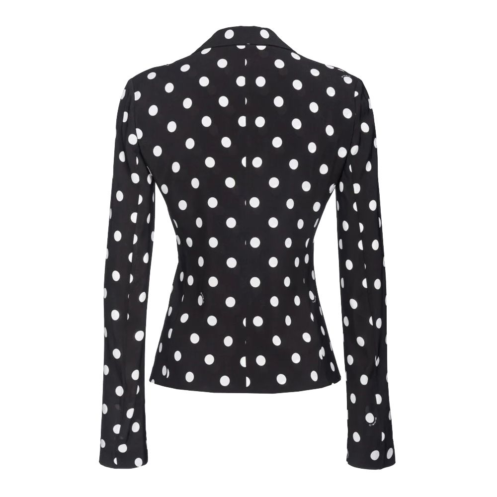 Дамско сако от вискоза в черно на бели точки Women’s viscose blazer PINKO 102070A133ZZ2 Black with white dots back view