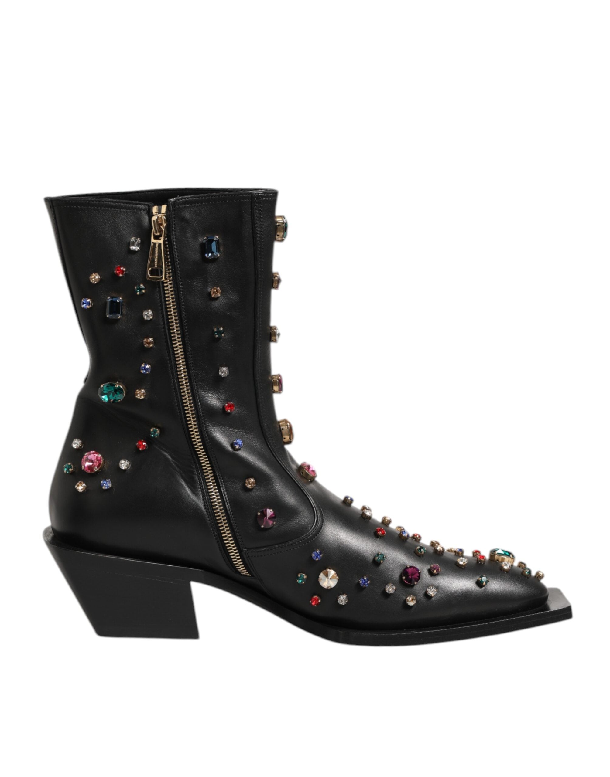 Мъжки боти с кристали Men’s crystal embellished ankle boots DOLCE & GABBANA A60435 BY418 8S574 Nero