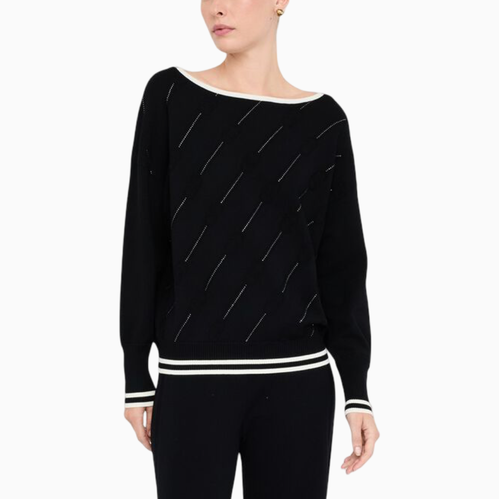 Дамски черен пуловер Liu Jo Women Sweater TF5206 MS63L Front View