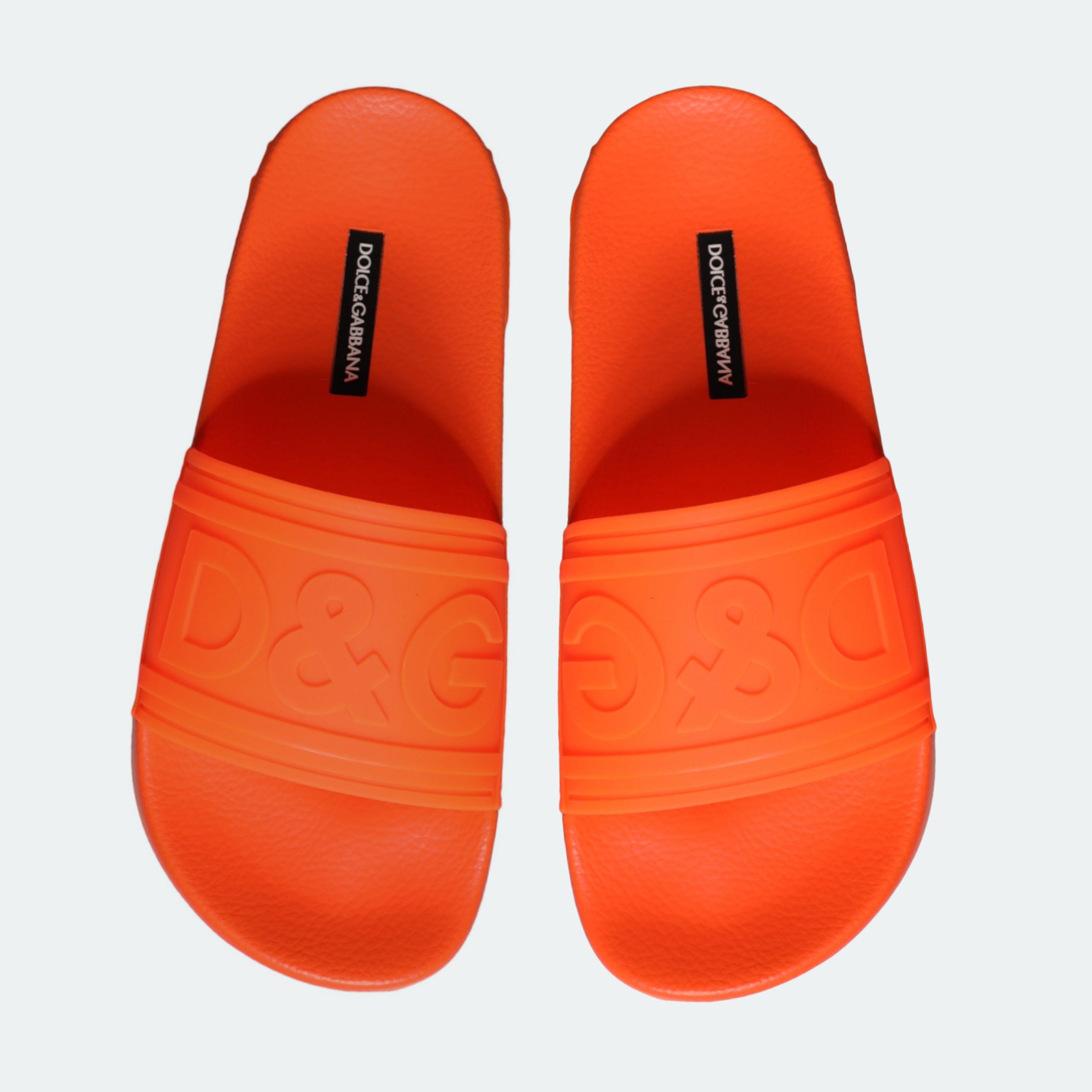 Дамски луксозни чехли за плаж в оранжево DOLCE & GABBANA Women’s Beachwear Orange Slippers