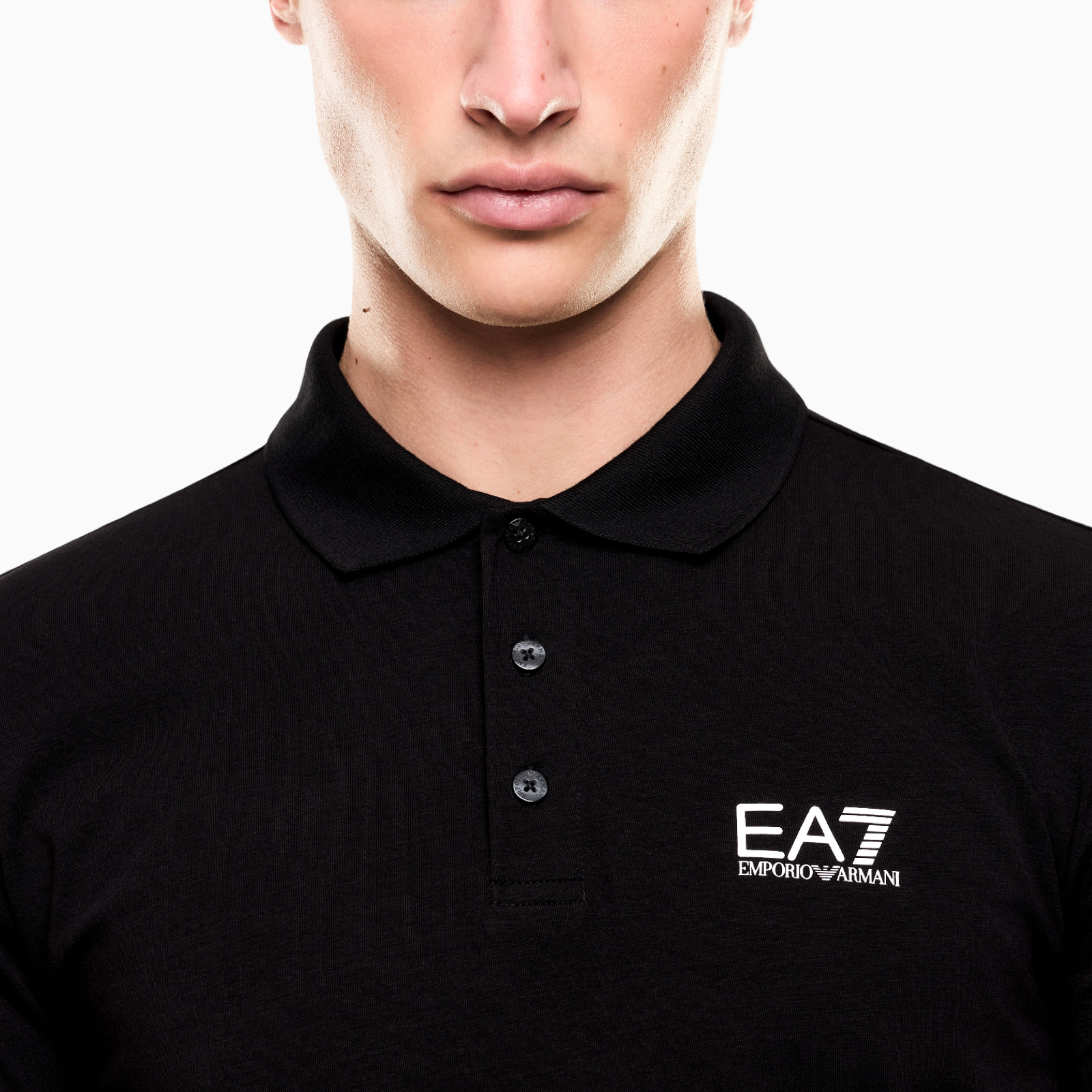 Мъжка черна поло тениска EA7 Emporio Armani Men Polo 8NPF14PJVQZ1200 Close-Up