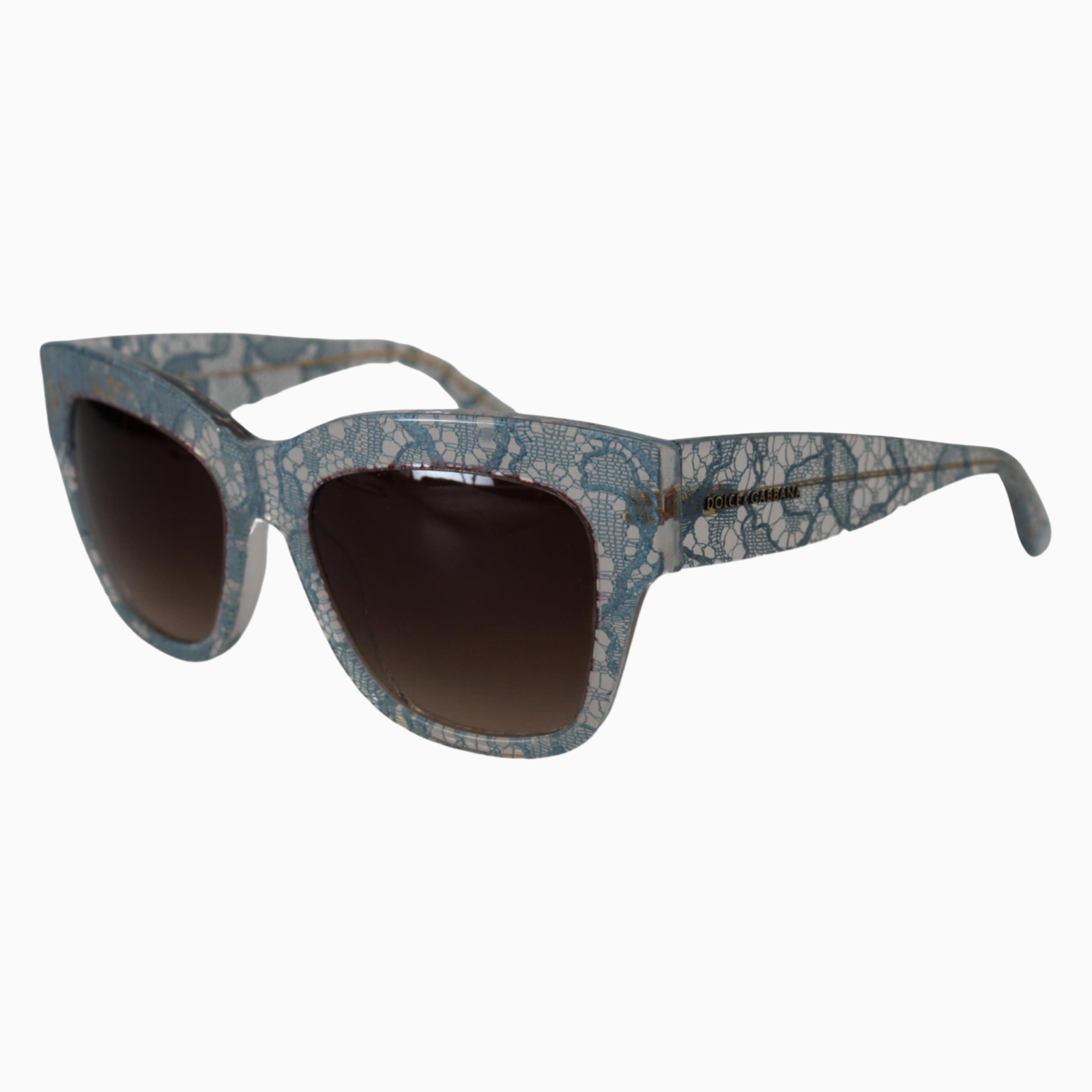Dolce & Gabbana Elegant Lace Detail Blue Sunglasses