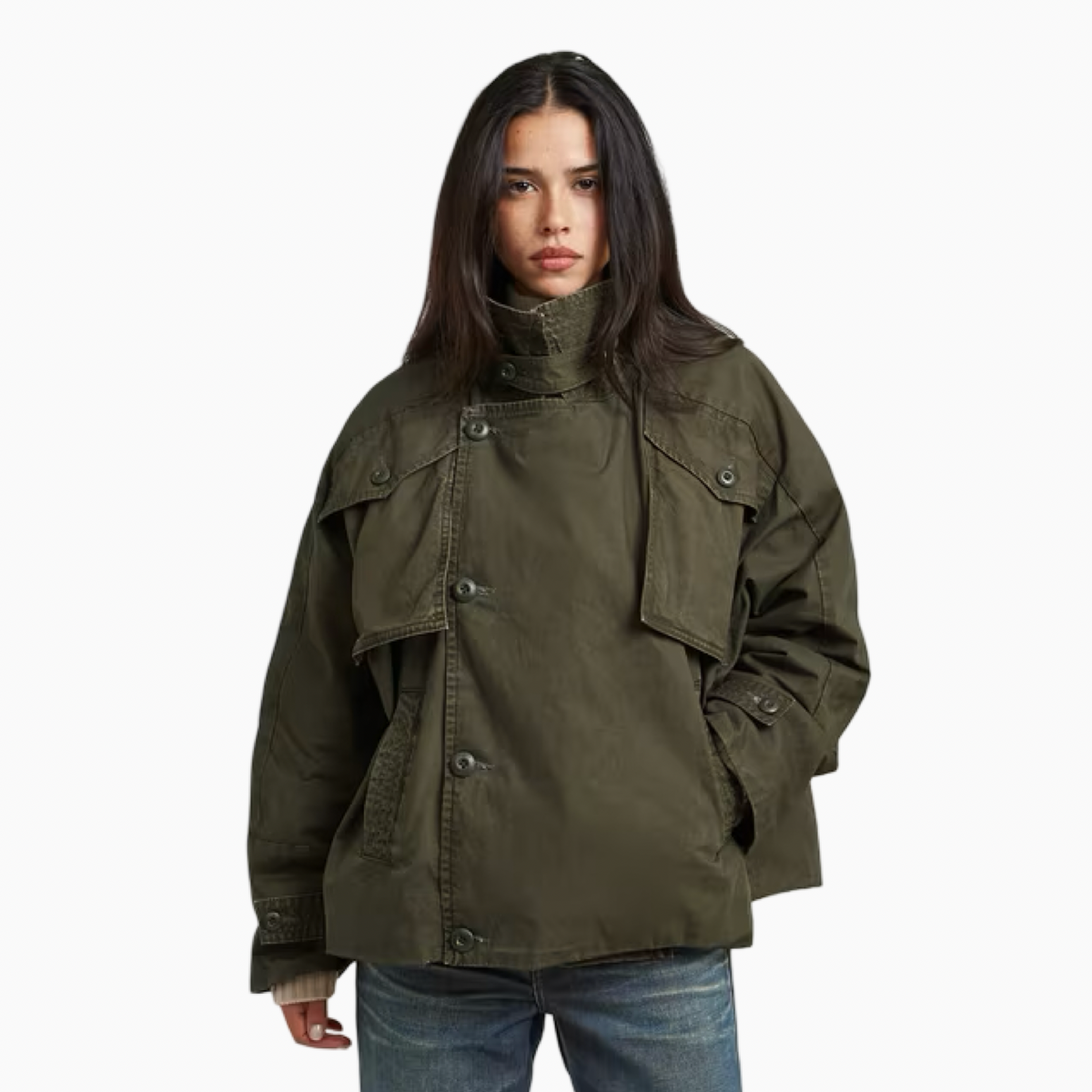 Дамско яке G-Star 4 Pocket Cape Women Jacket D30001-D388-J313 Front View