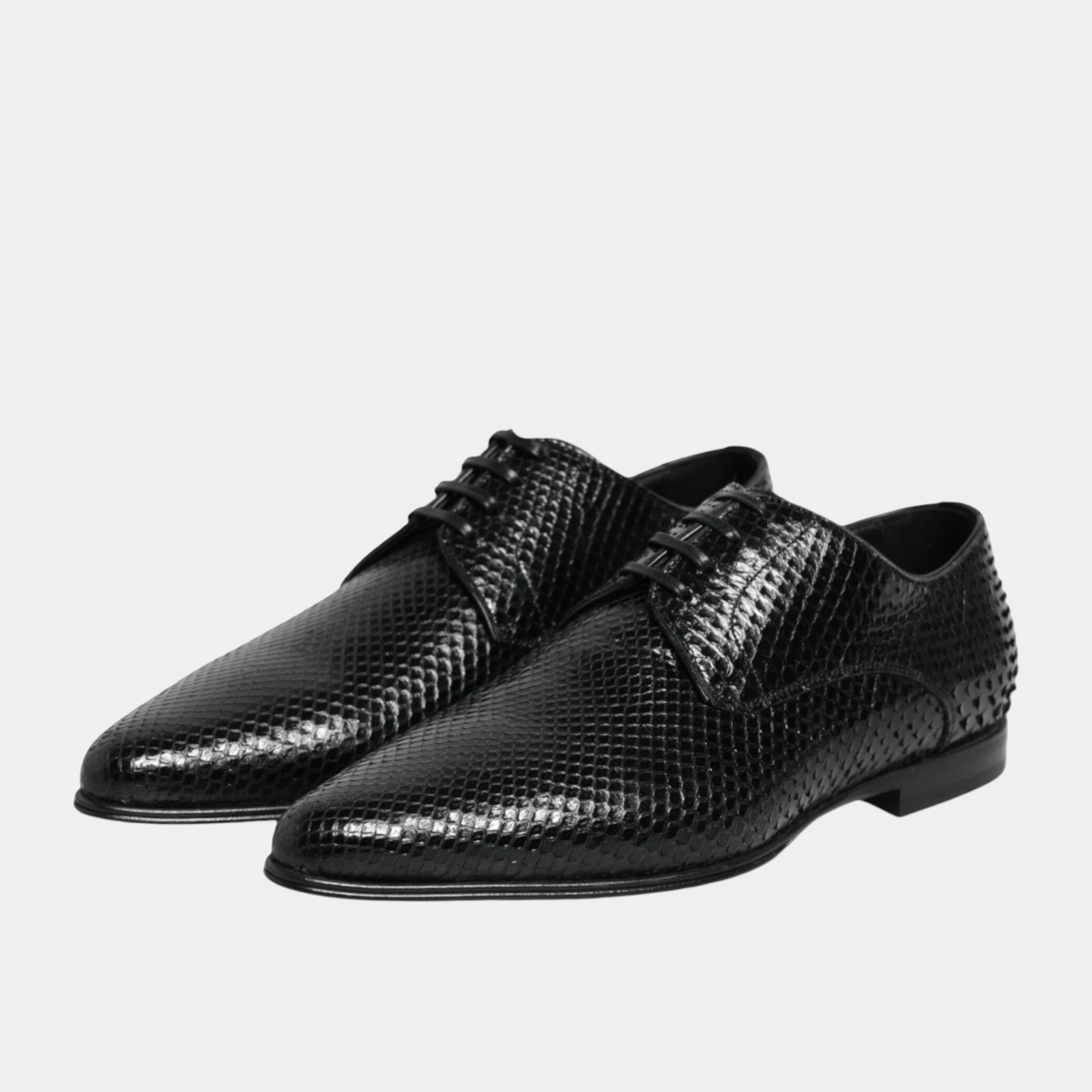 Dolce & Gabbana Python Leather Men Derby Shoes A10266 A2043 MV7372 Lateral View
