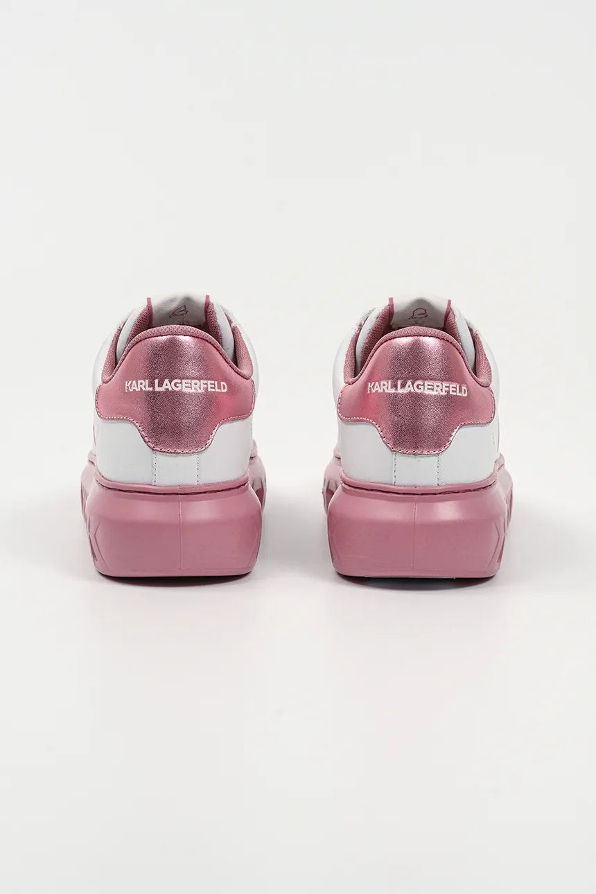 Дамски кецове в бяло и розово Women’s sneakers Karl Lagerfeld Kite KL64525 01P White/Pink lateral view