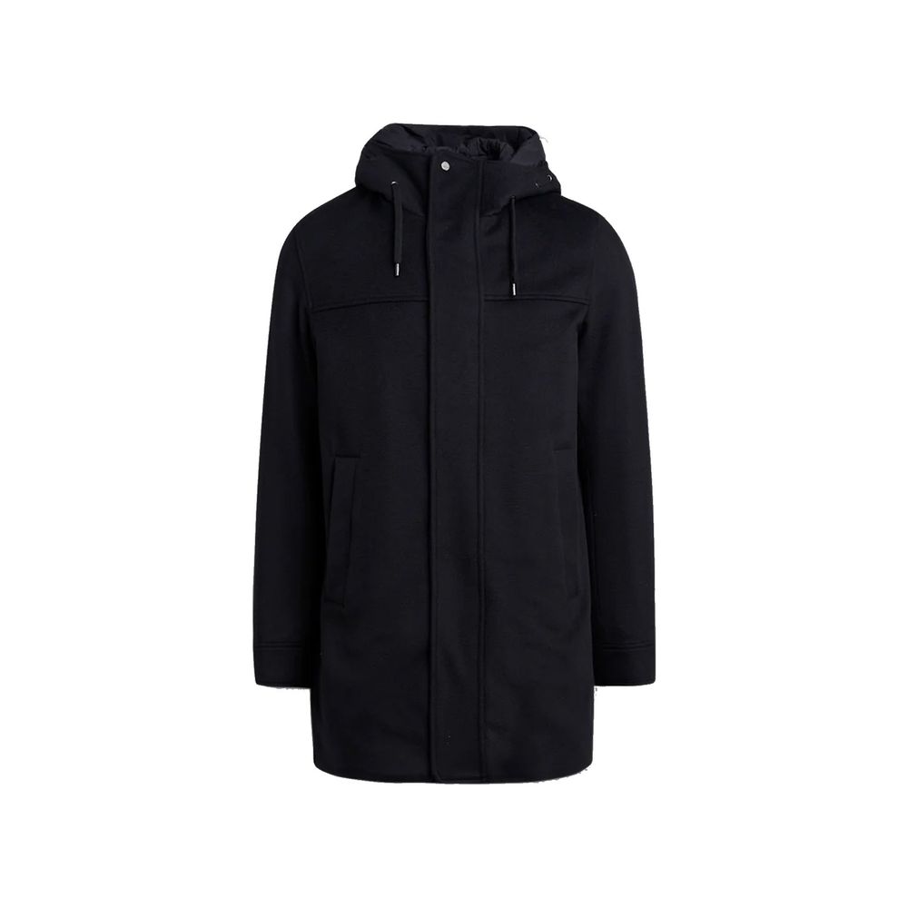 Мъжко палто Men’s cashmere hooded coat HERNO PI001155U12638 9200 Black
