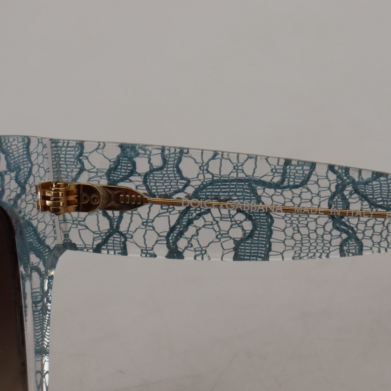 Dolce & Gabbana Elegant Lace Detail Blue Sunglasses