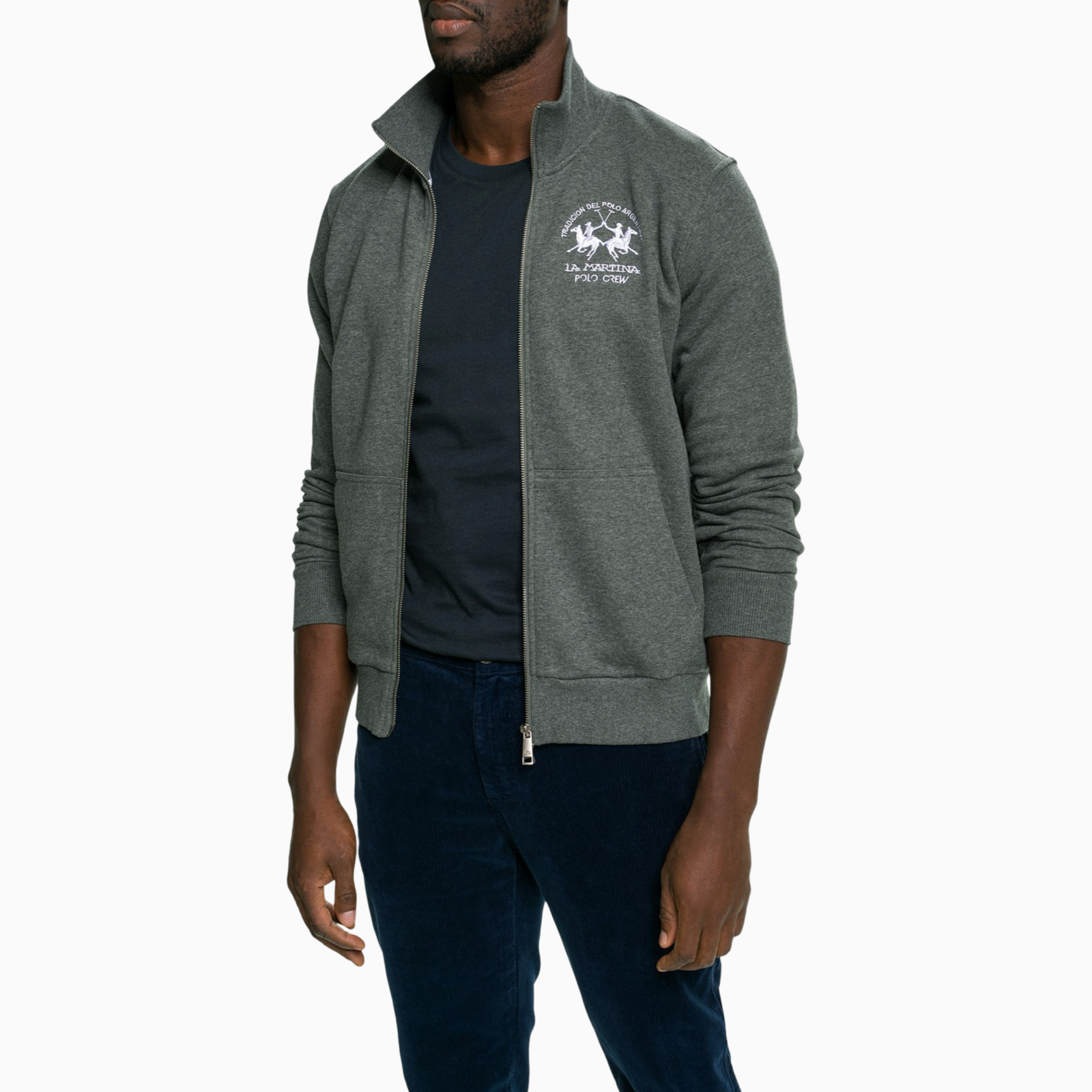 Мъжки сив суичър La Martina Men Sweatshirt XMF005 FP548 01049 Front View