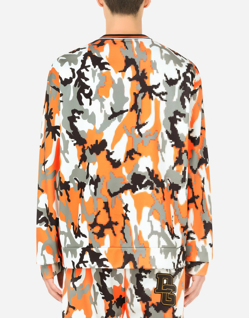 Dolce & Gabbana Multicolor Camouflage Crew Neck Pullover Sweater