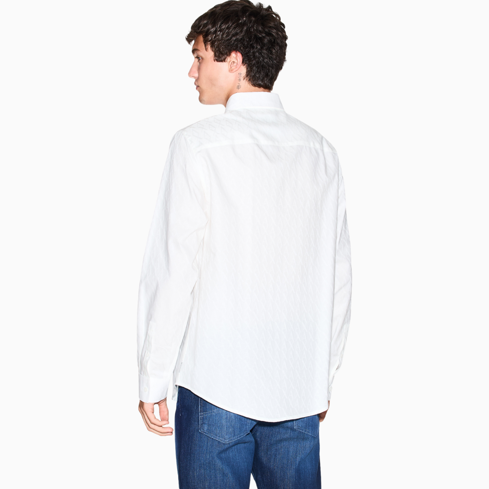 Мъжка бяла риза Armani Exchange Men Shirt XM001587 AF16631 U0009 Back View