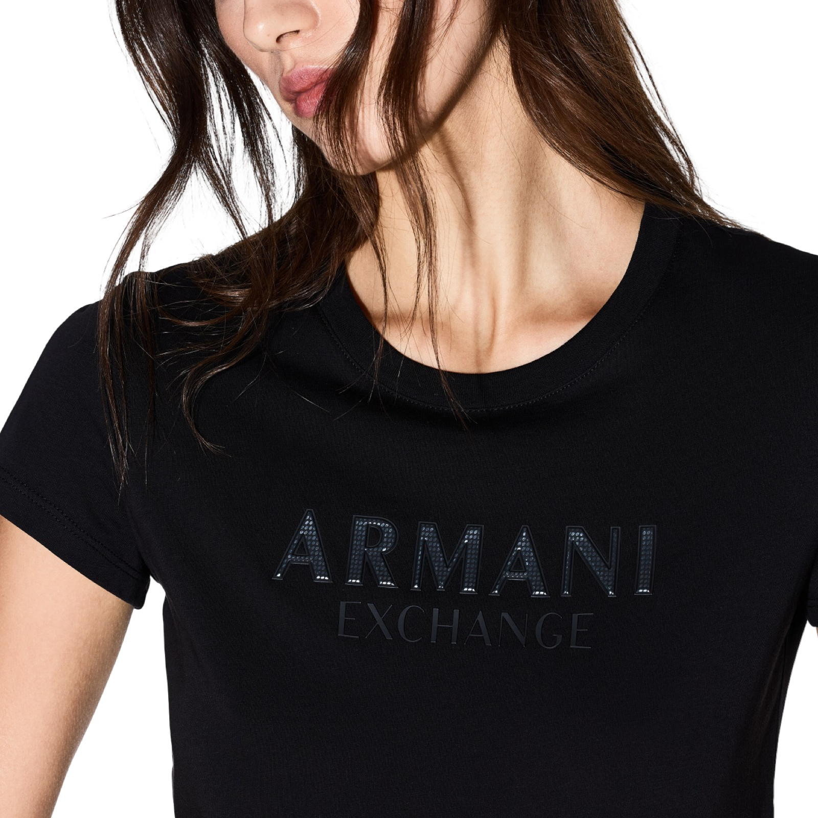 Дамска черна тениска Armani Exchange Women T-shirt XW001388 AF10356 Close-Up
