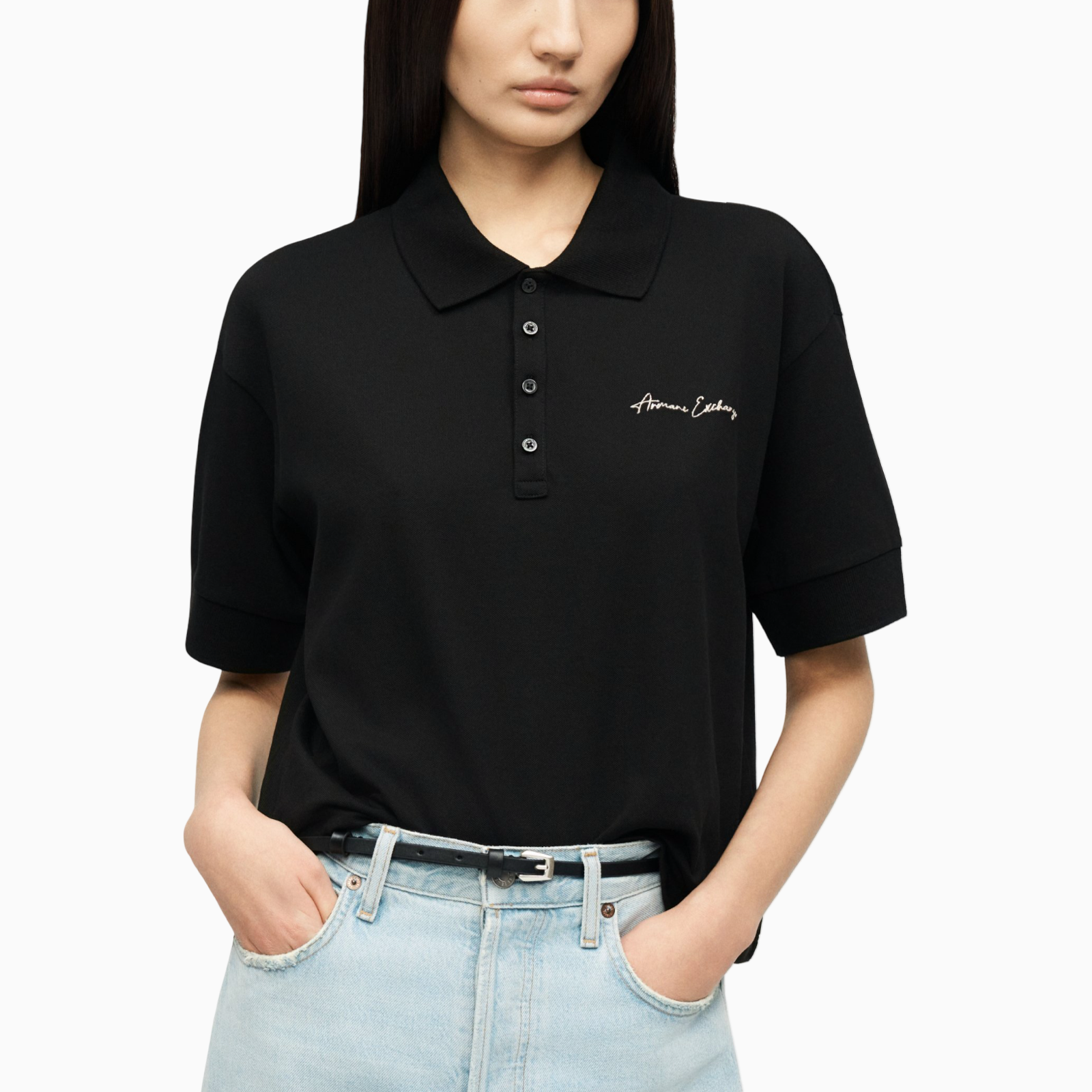 Дамска поло тениска Armani Exchange Women Polo XW000887 AF10819 MC021 Close-Up