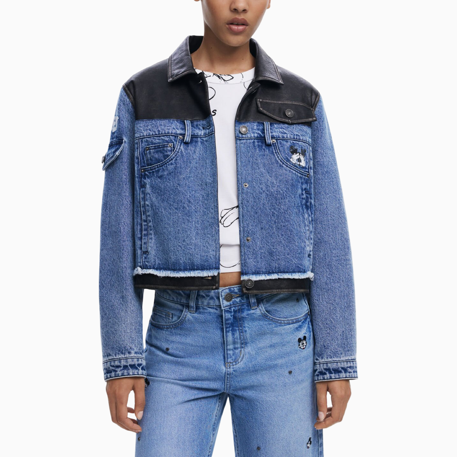 Дамско дънково яке Desigual Women Denim Jacket 25WWED16 Front View