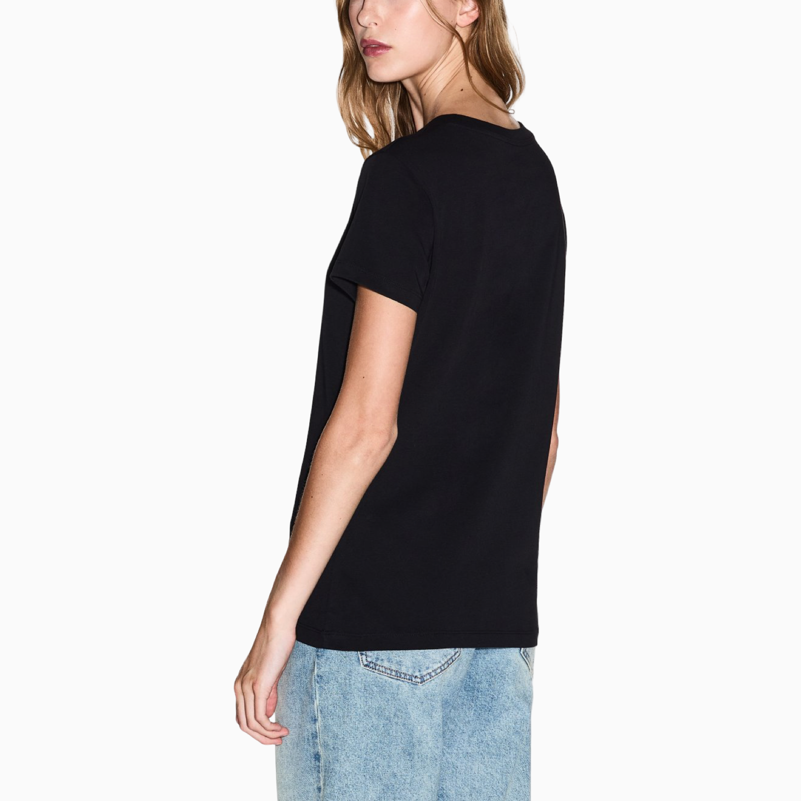 Дамска черна тениска Armani Exchange Women T-shirt XW000839 AF10356 Back View