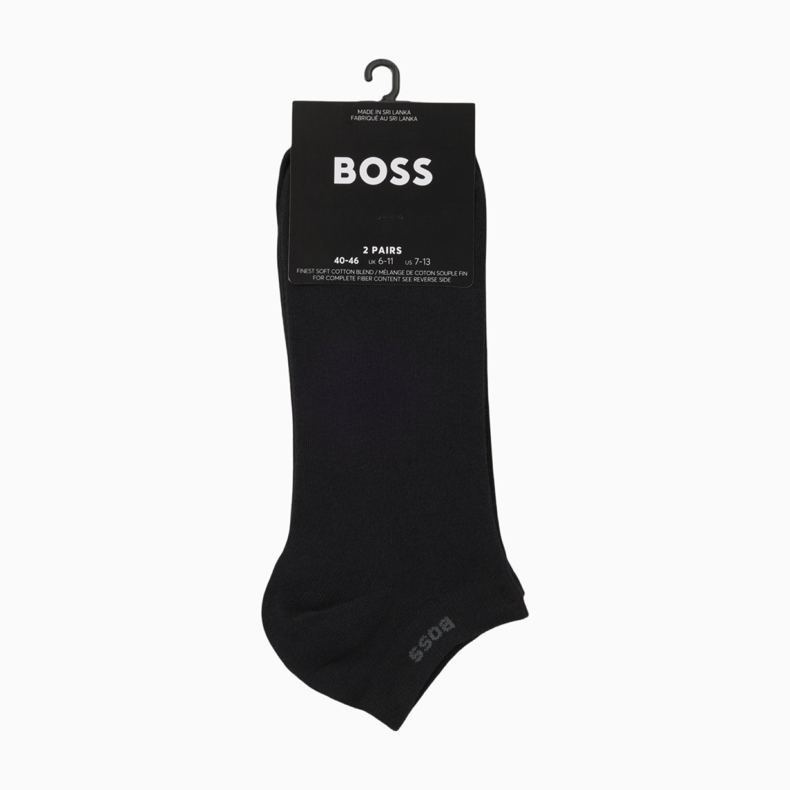 Мъжки черни чорапи Boss Men 2-pack Socks 50469849 001 Top View