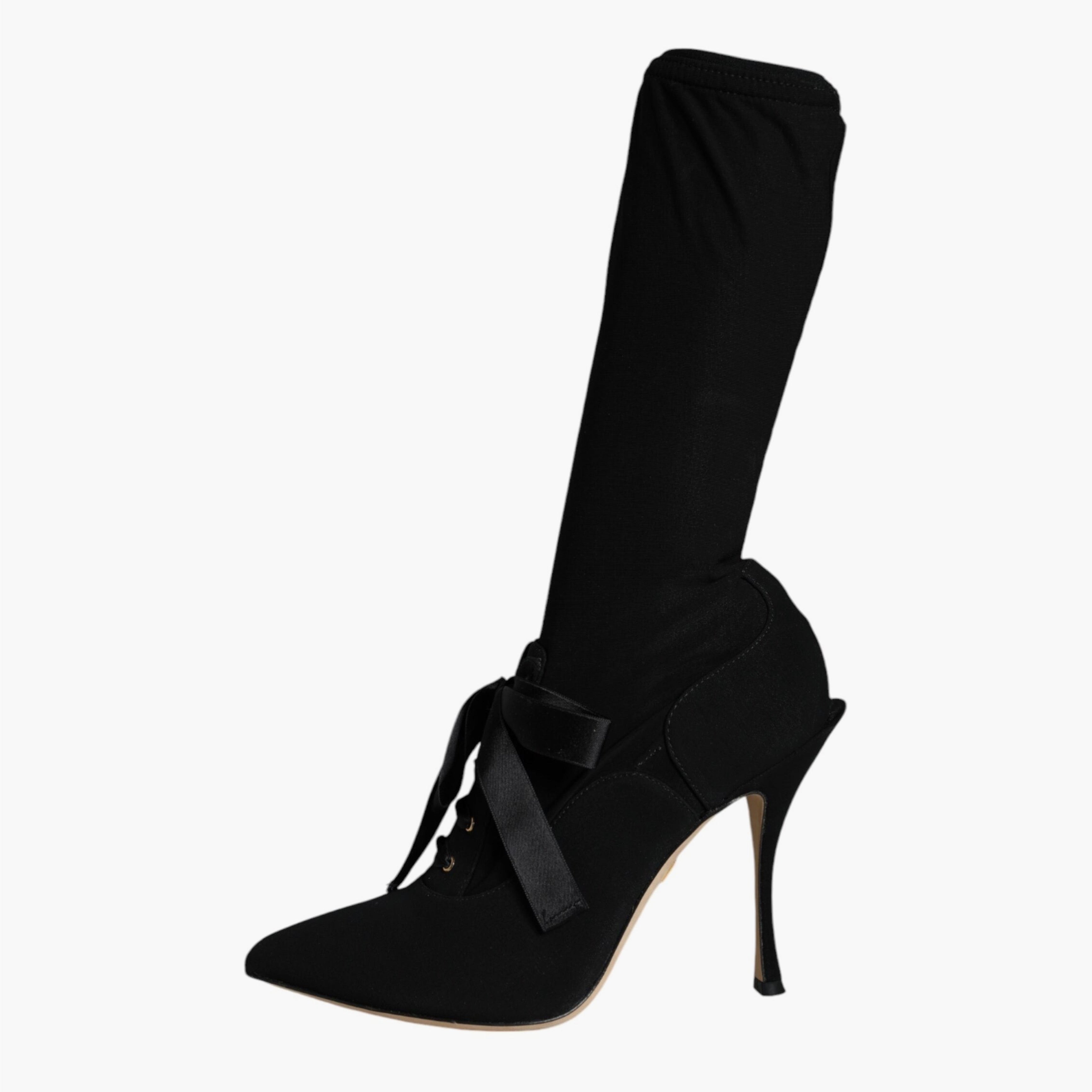 Дамски луксозни обувки на токчета с висок чорап в черно DOLCE & GABBANA
Women’s Luxury Black Stiletto Heels Boots
