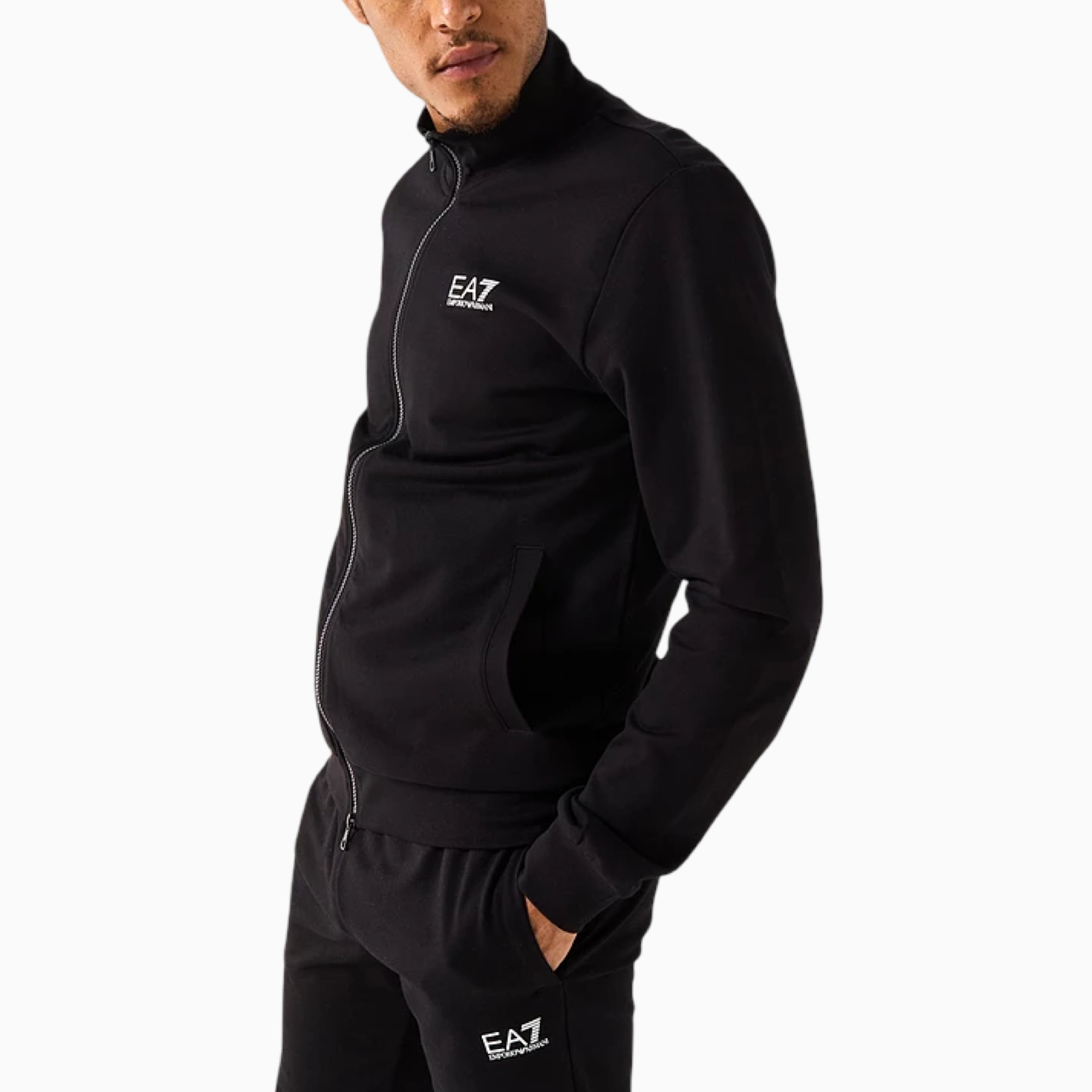 Мъжки черен екип EA7 Emporio Armani Men Tracksuit 8NPV60 PJVRZ 1200 Close-Up