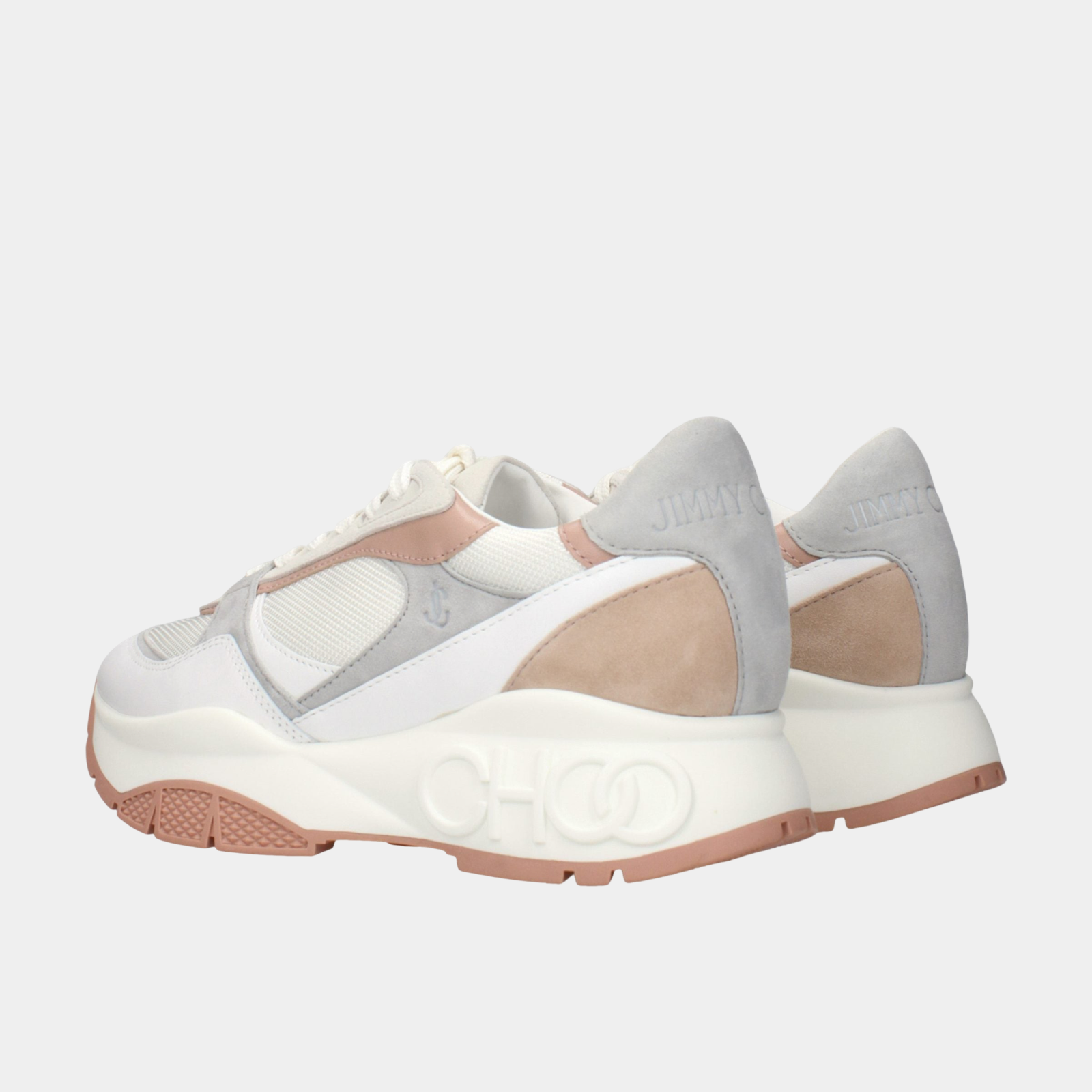 Jimmy Choo Landon Women Sneakers LANDONFONSSWHITEPOWDERPINKGREY Heel View