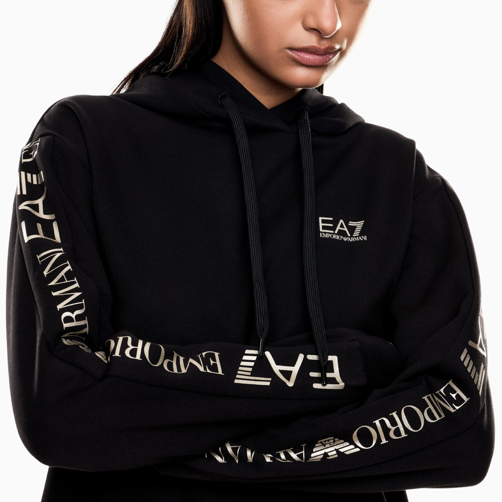 Дамски черен екип EA7 Emporio Armani Women Tracksuit 7W000789 AF18880 Close-Up