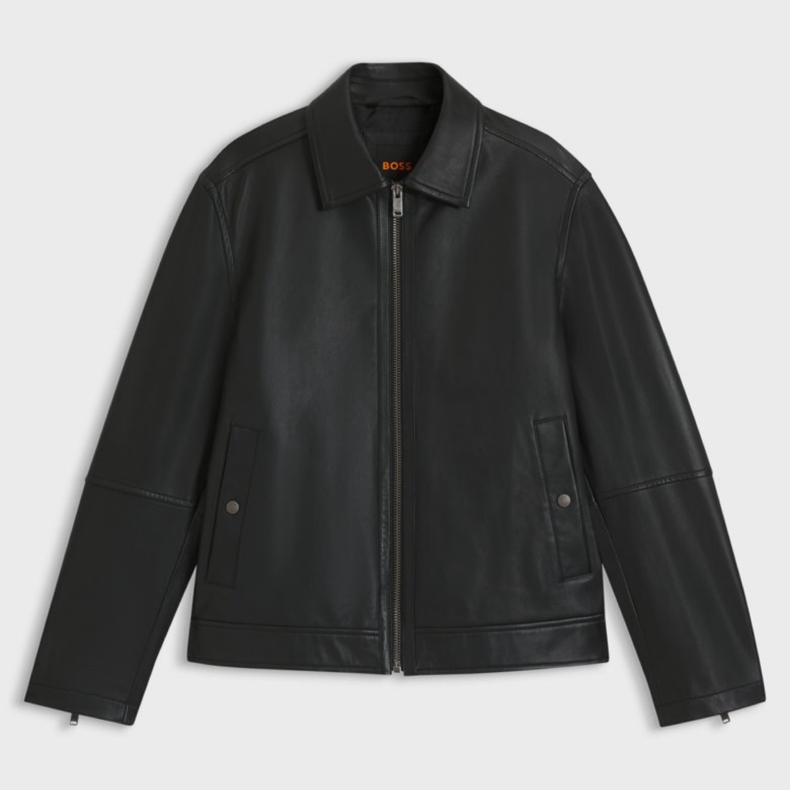 Мъжко кожено яке Boss Men Nappa Leather Jacket 50552141-001 Front View