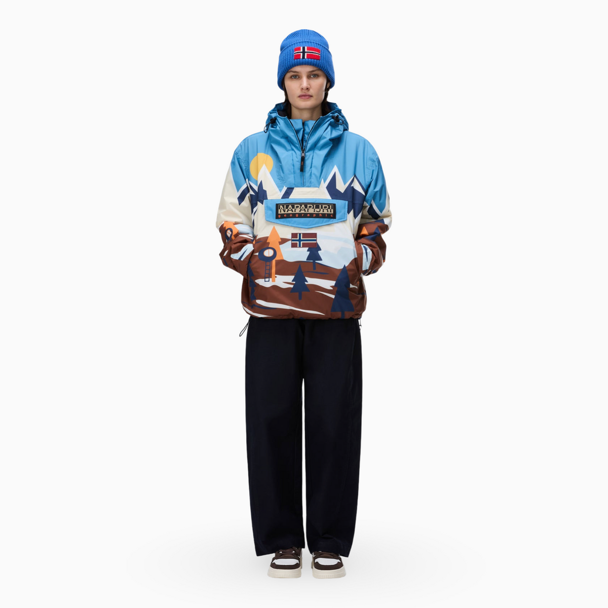 Унисекс яке анорак Napapijri Rainforest Next  All Over Print Anorak Jacket NP0A8AHXFDX Front View