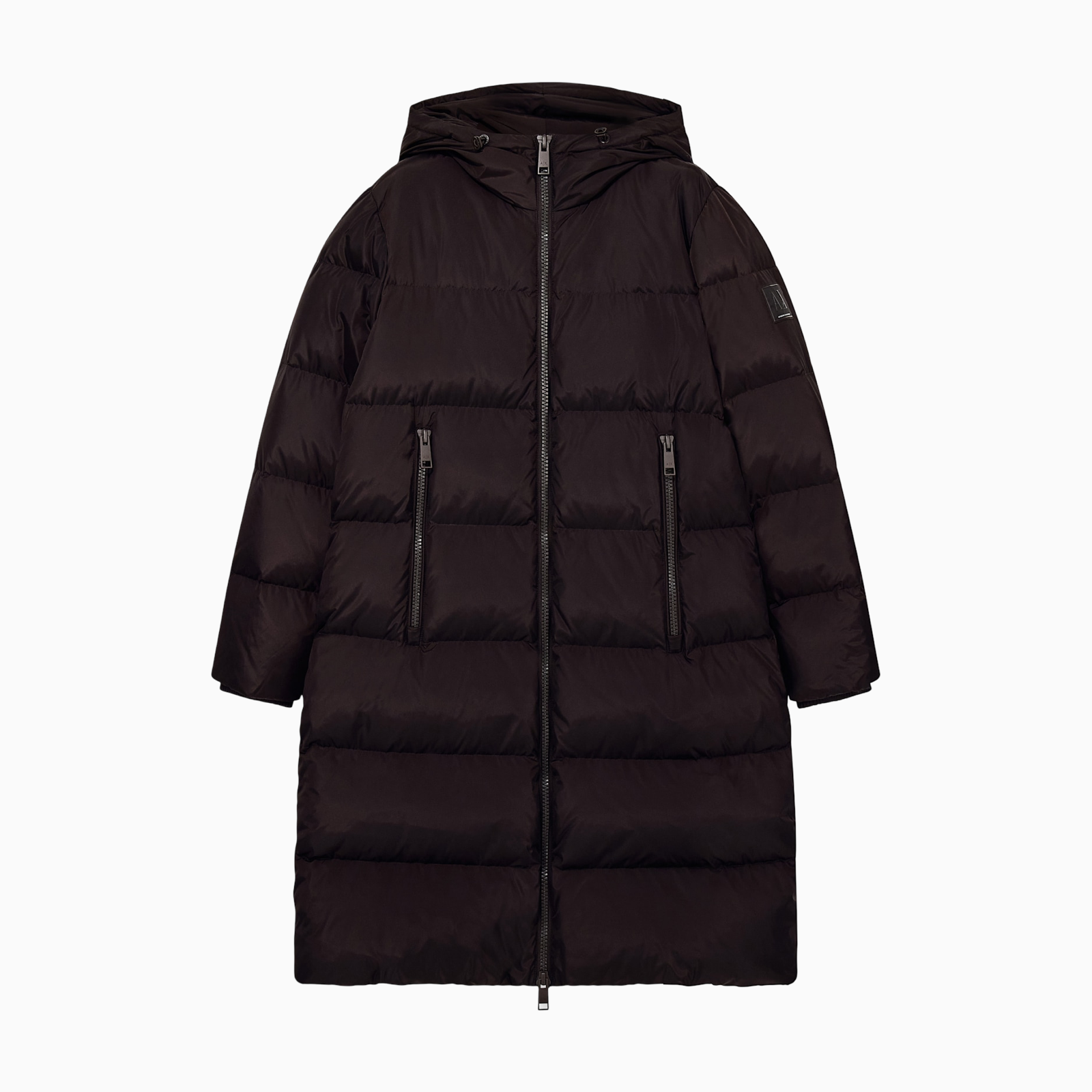 Дамско дълго кафяво яке Armani Exchange Women Long Puffer Jacket XW000251 AF12286 U6032 Front View