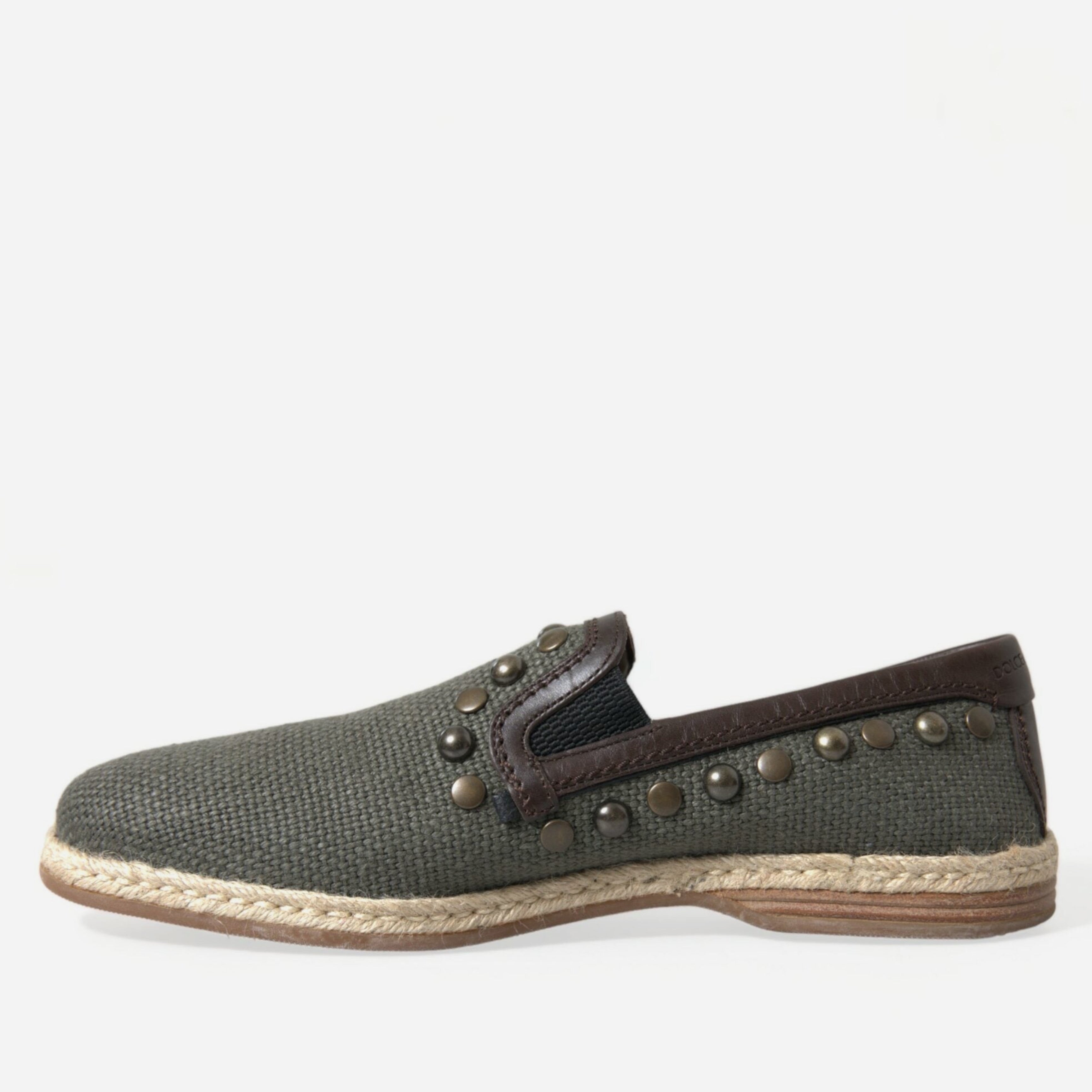 Dolce & Gabbana Studded Canvas Loafers