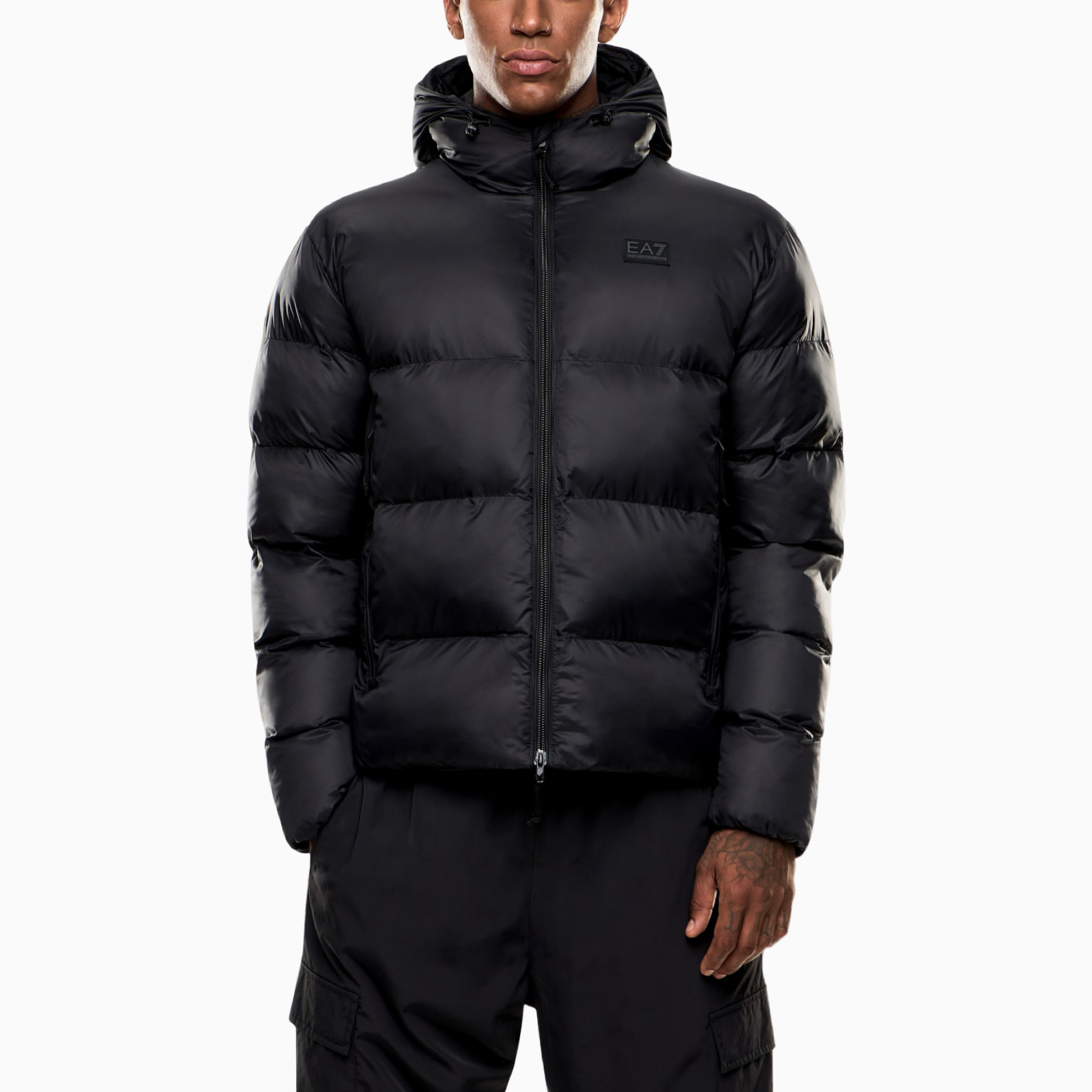Мъжко черно зимно пухено яке EA7 Emporio Armani 7M000694 AF15956 Front View